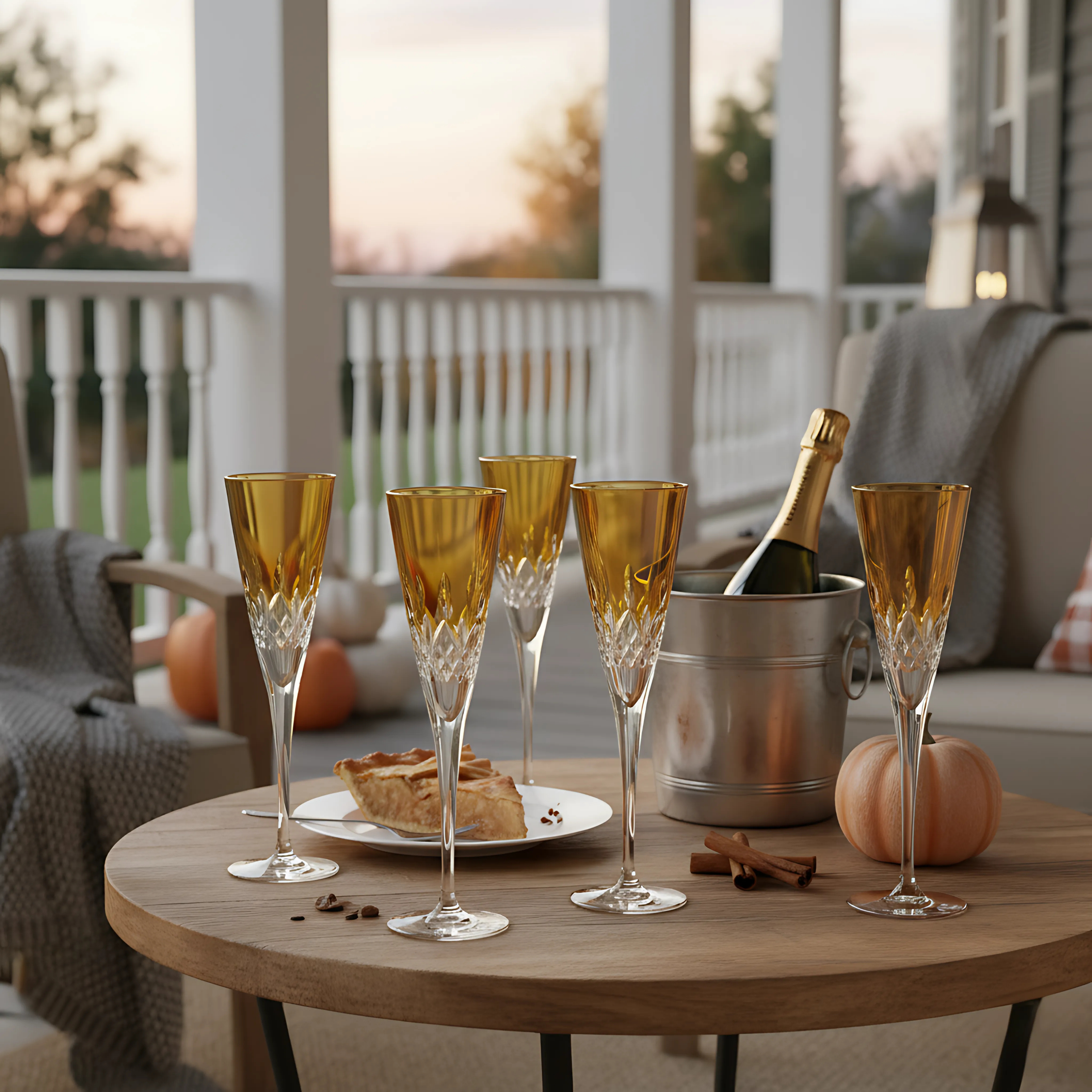 Aria Champagne Flute - Set Of 2 - Margerie Crystal USA