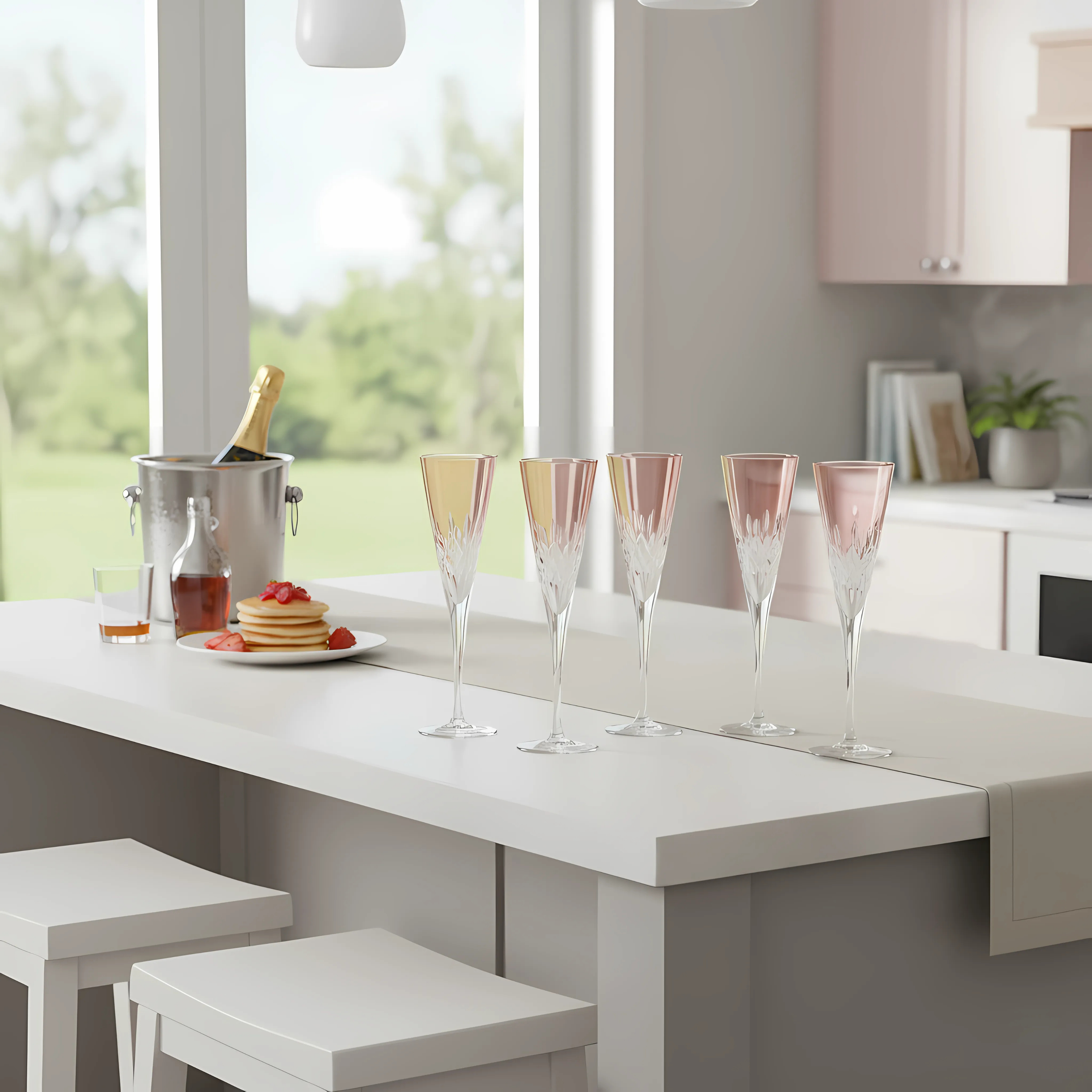 Aria Champagne Flute - Set Of 2 - Margerie Crystal USA