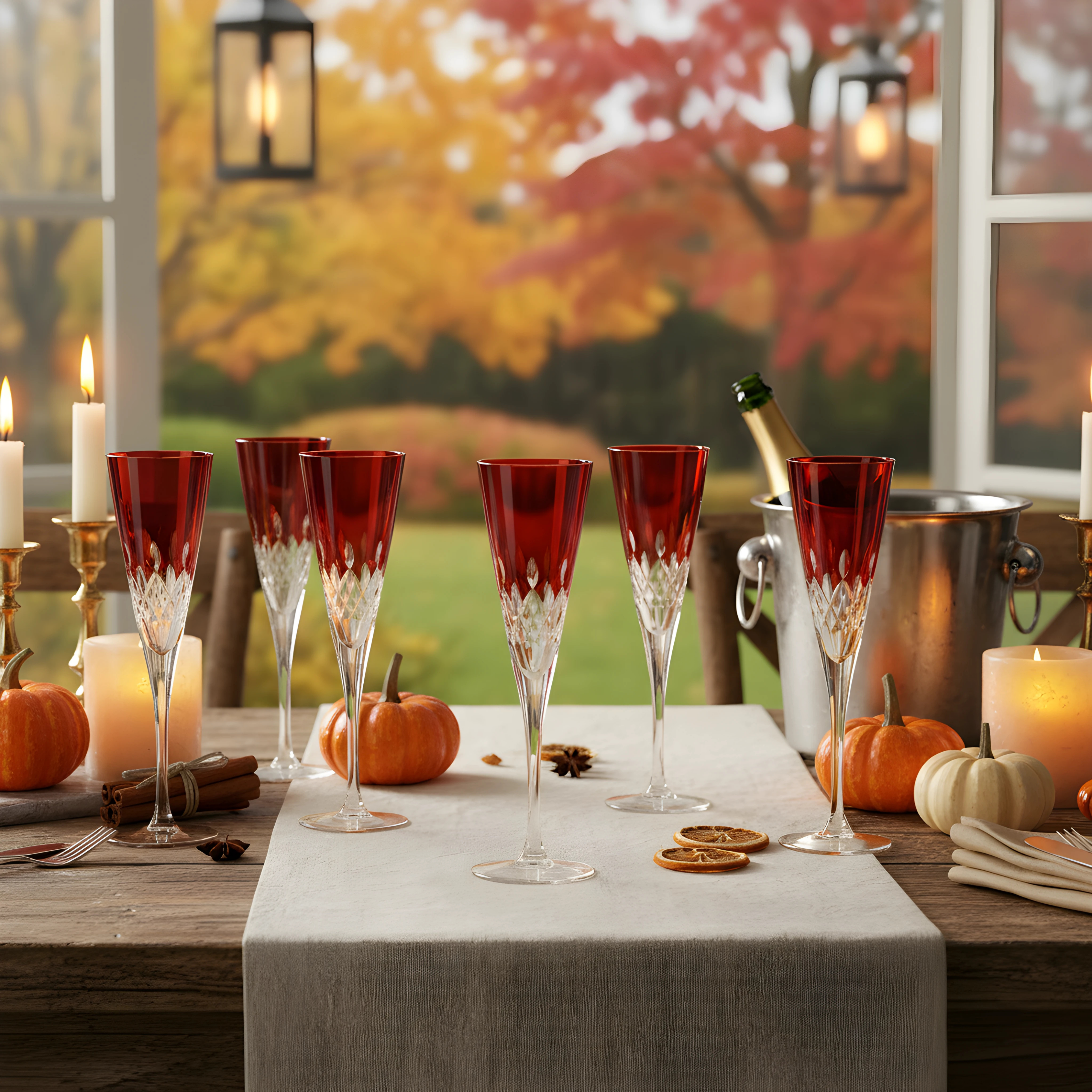 Aria Champagne Flute - Set Of 2 - Margerie Crystal USA