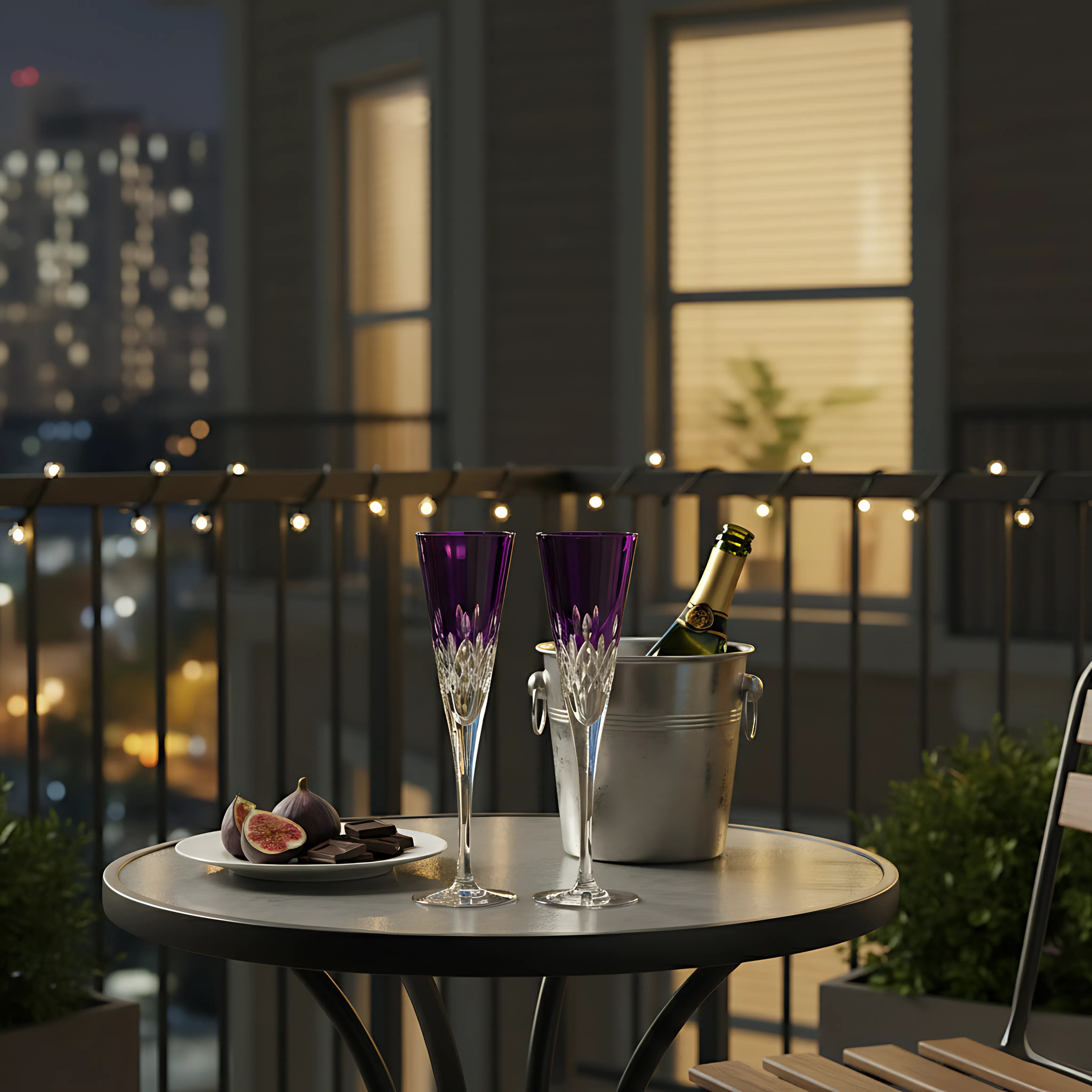 Aria Champagne Flute - Set Of 2 - Margerie Crystal USA