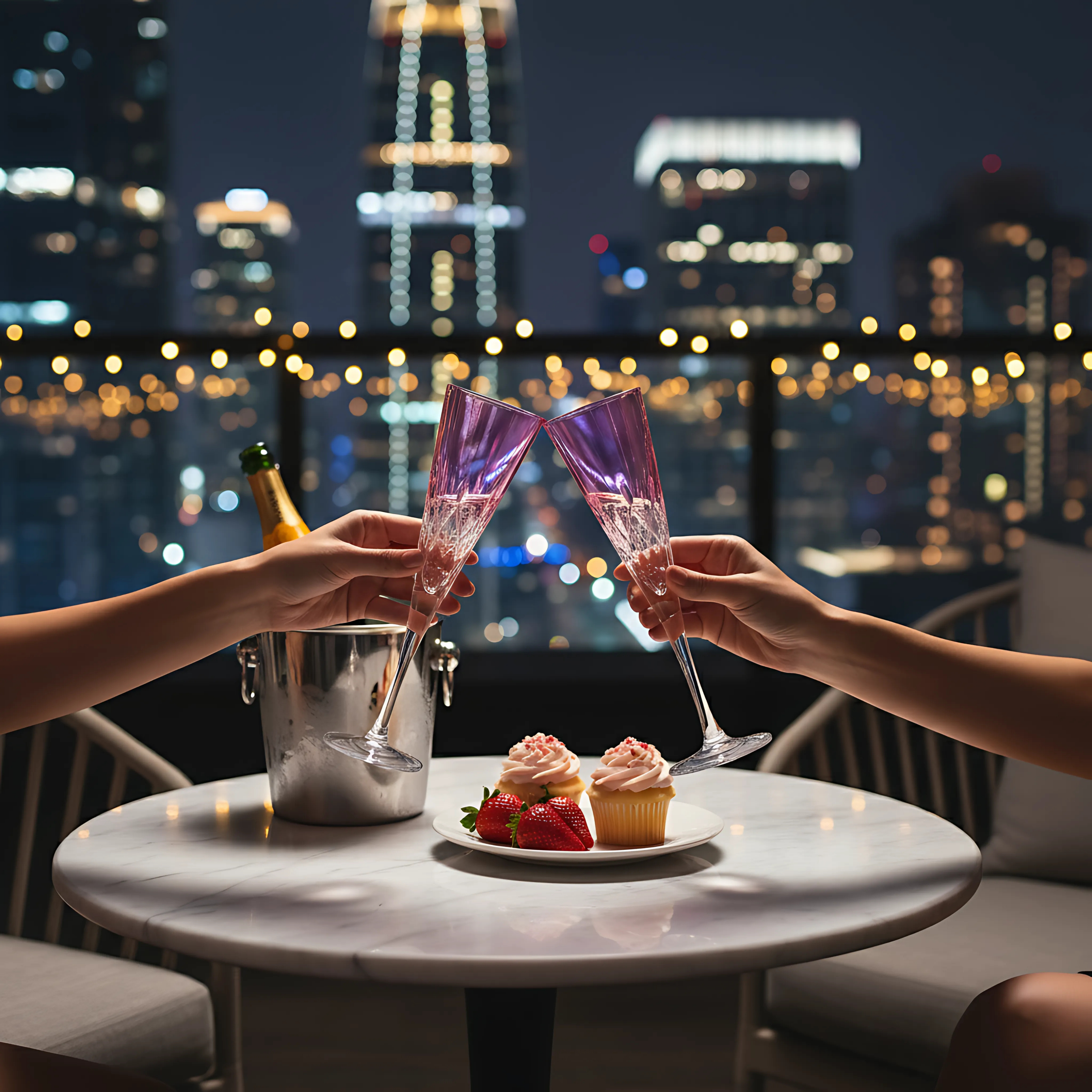 Aria Champagne Flute - Set Of 2 - Margerie Crystal USA