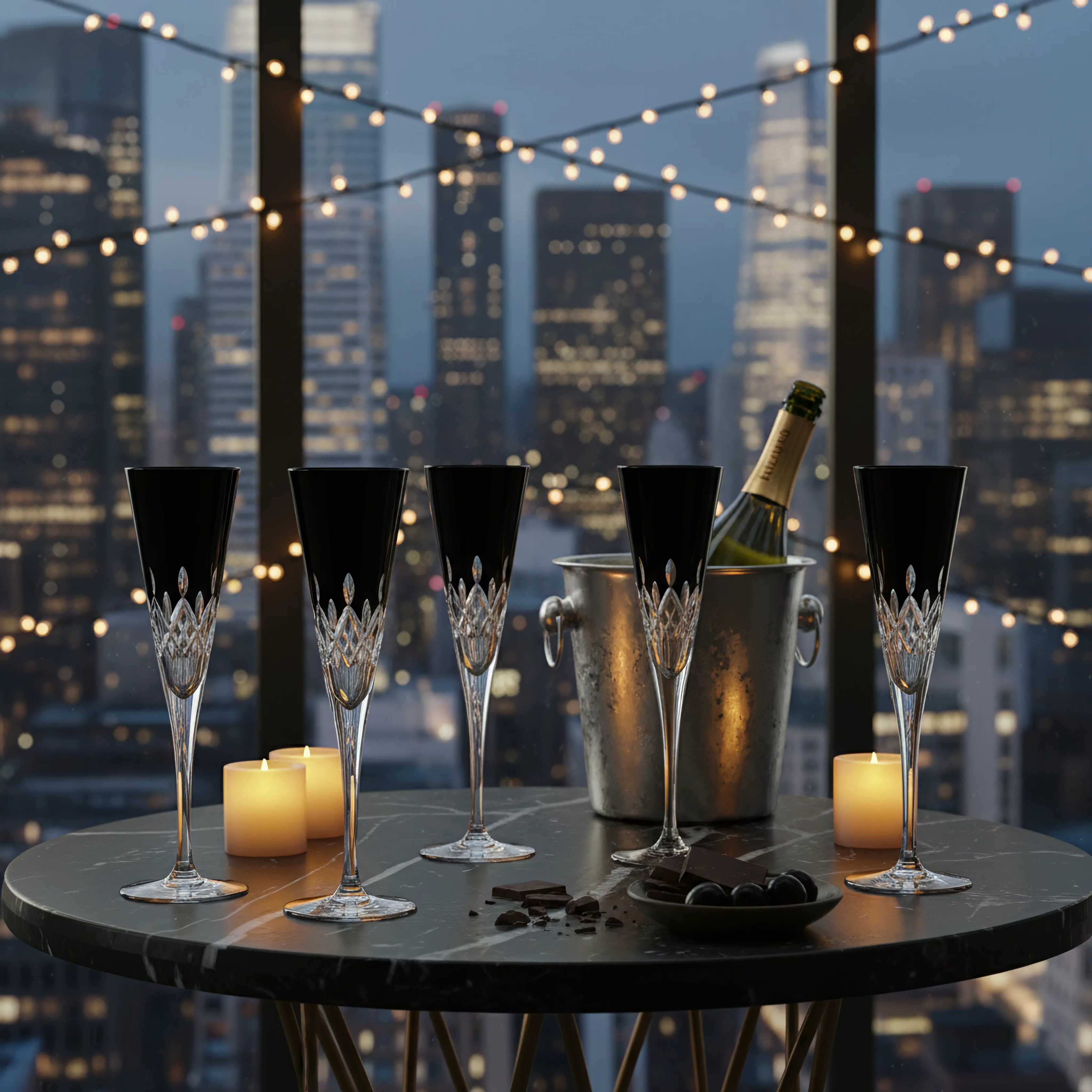 Aria Champagne Flute - Set Of 2 - Margerie Crystal USA