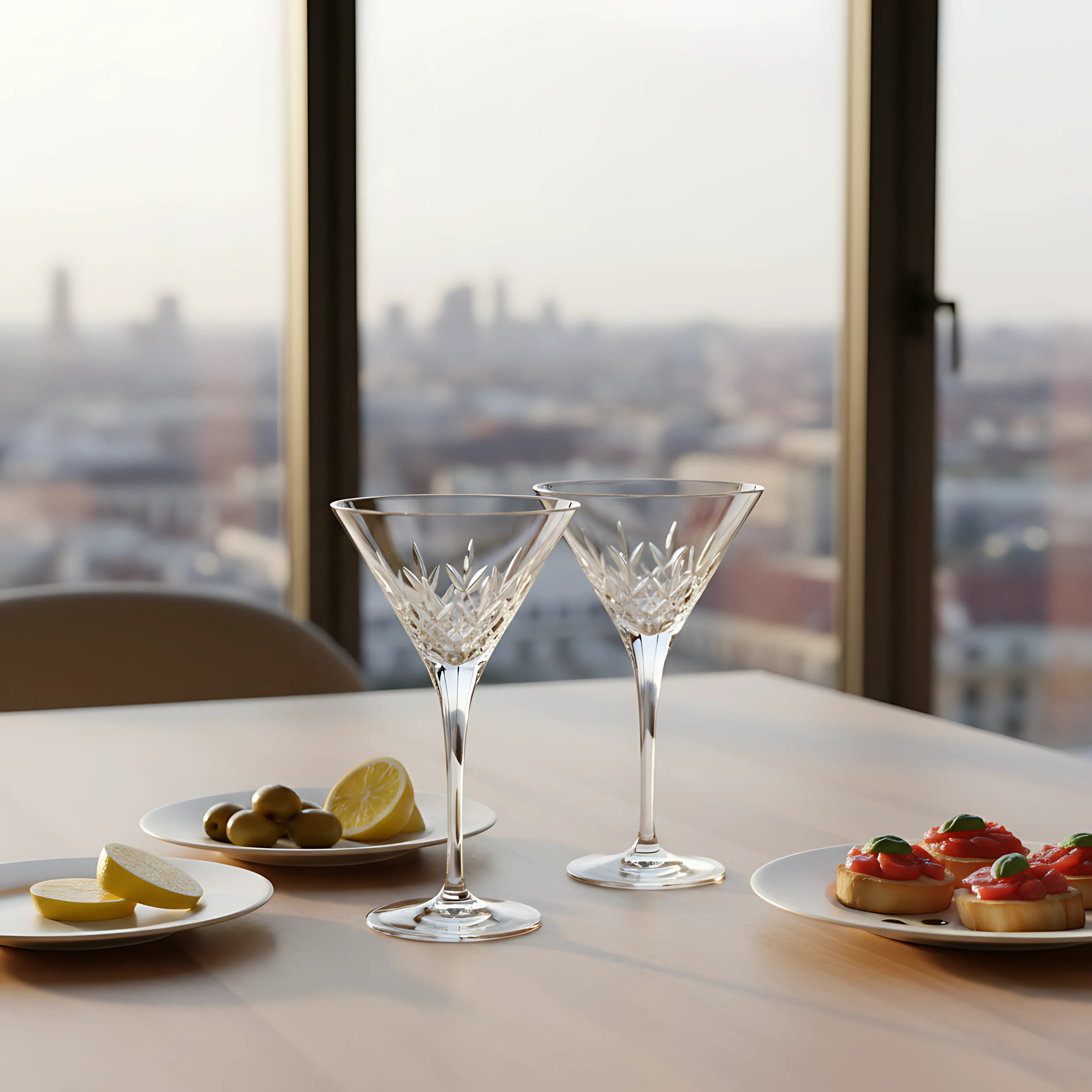 Aria Martini Glass - Set Of 2 - Margerie Crystal USA