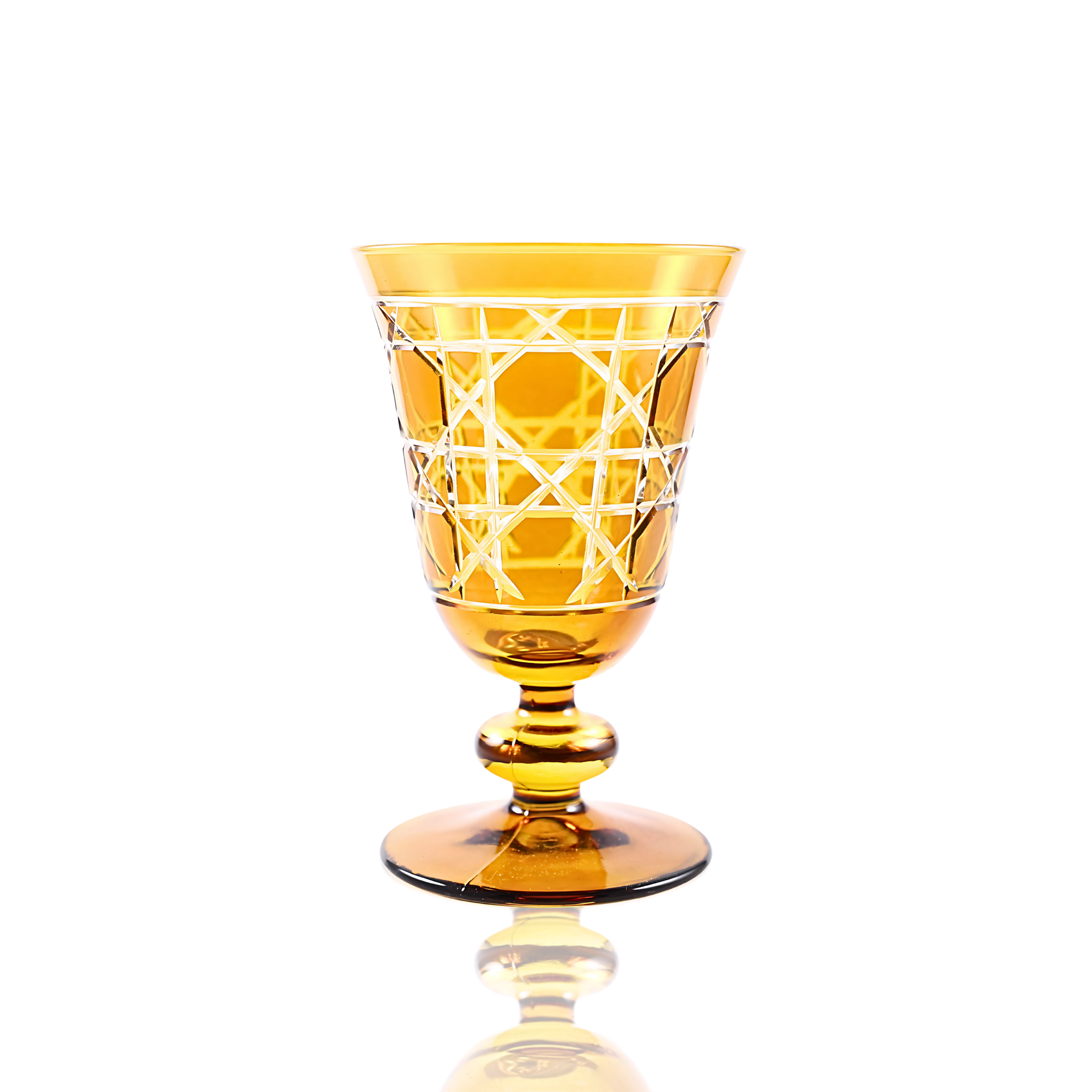 Gloria Cut Crystal Wine Goblet - Set Of 2 - Margerie Crystal USA