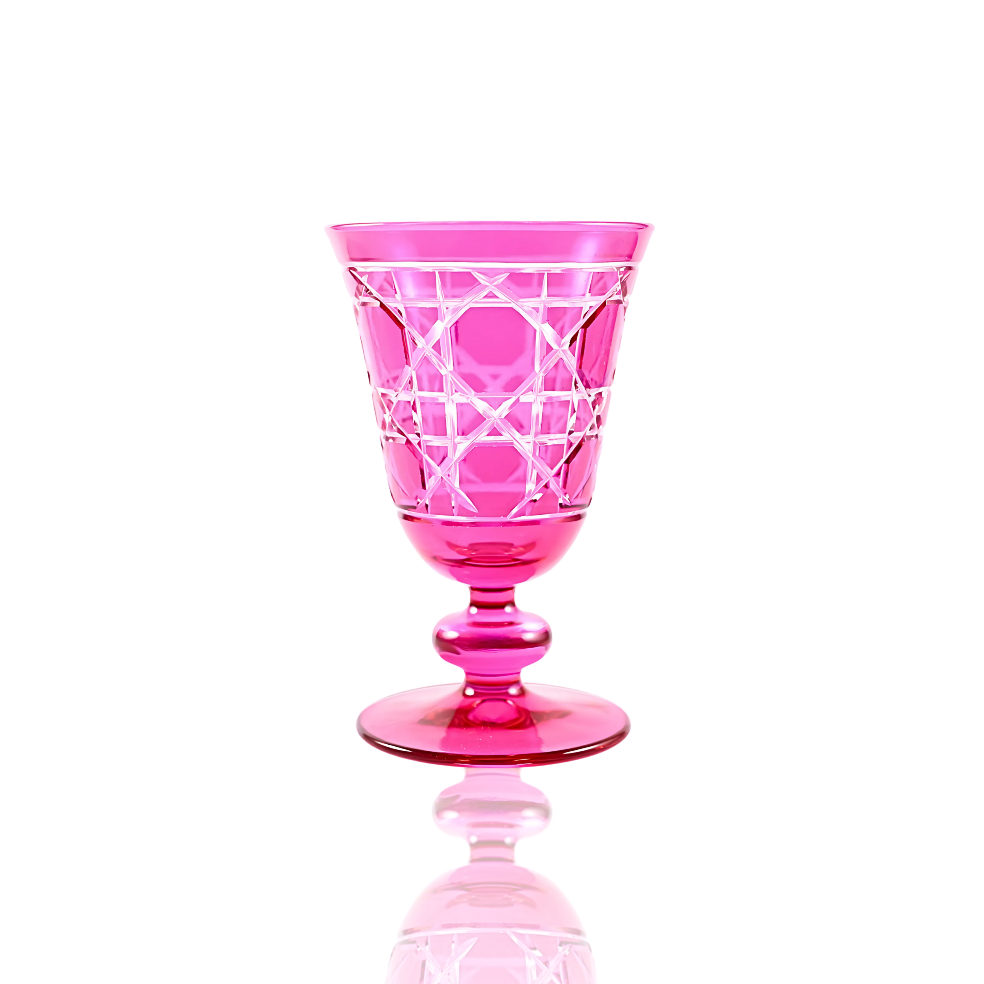 Gloria Cut Crystal Wine Goblet - Set Of 2 - Margerie Crystal USA