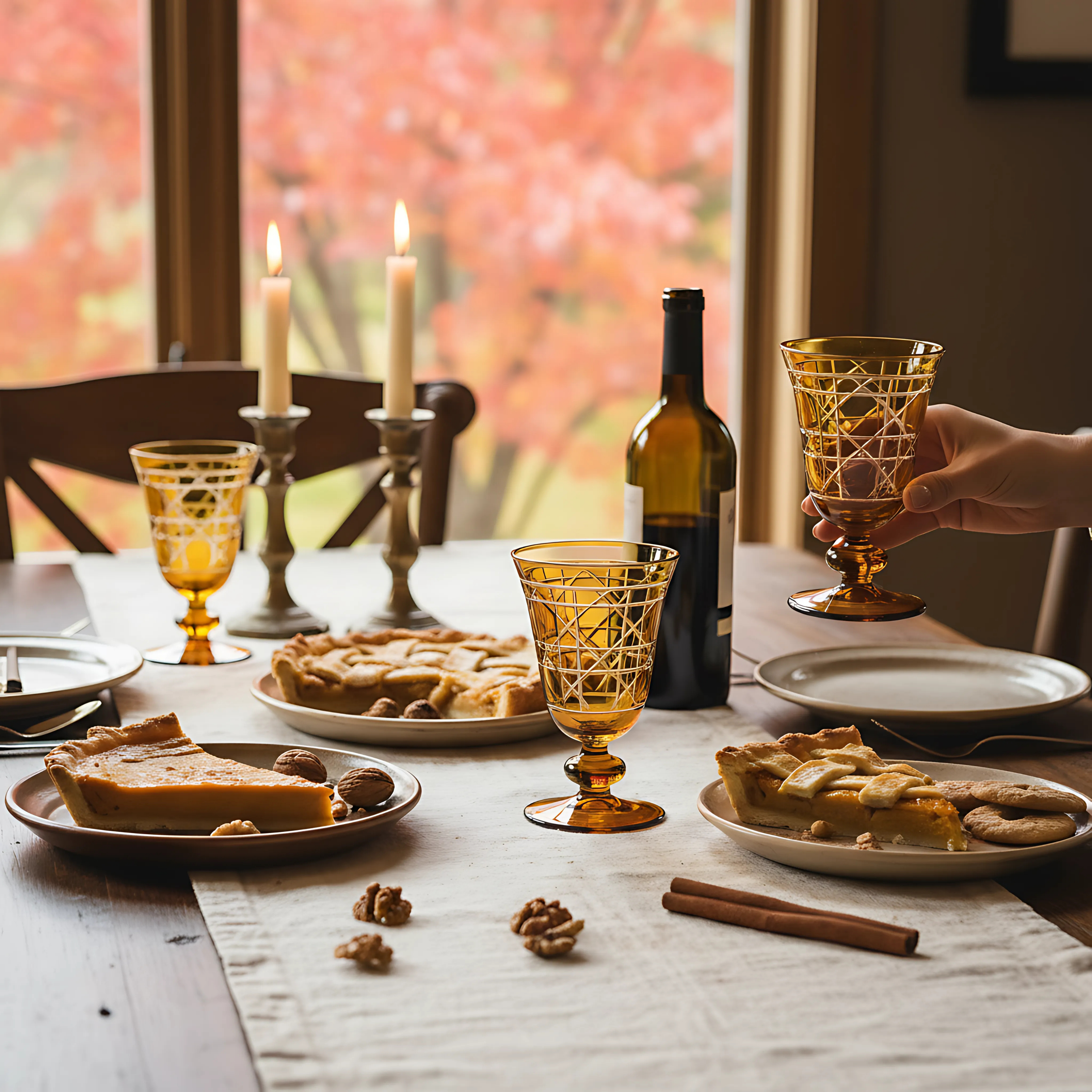 Gloria Cut Crystal Wine Goblet - Set Of 2 - Margerie Crystal USA