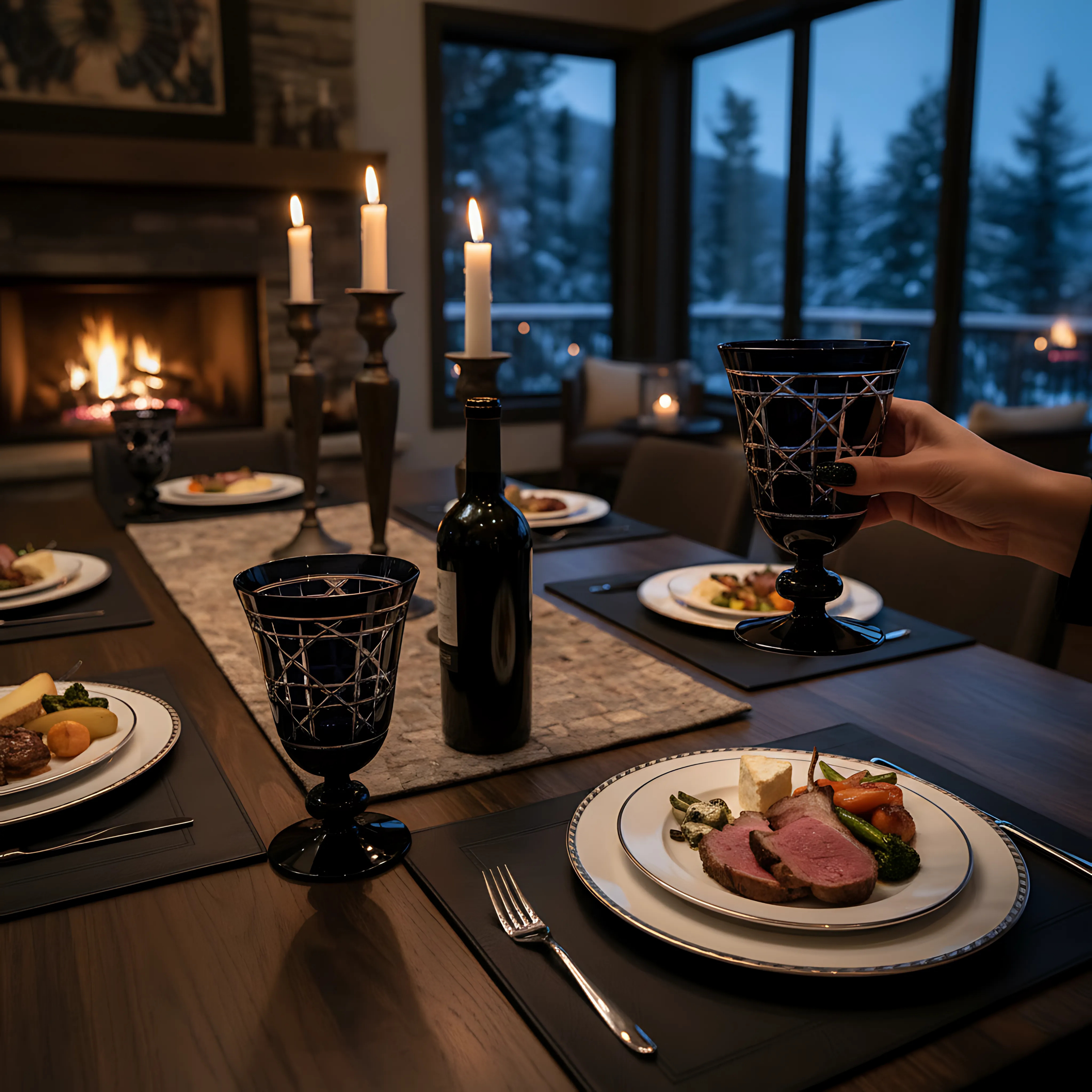 Gloria Cut Crystal Wine Goblet - Set Of 2 - Margerie Crystal USA