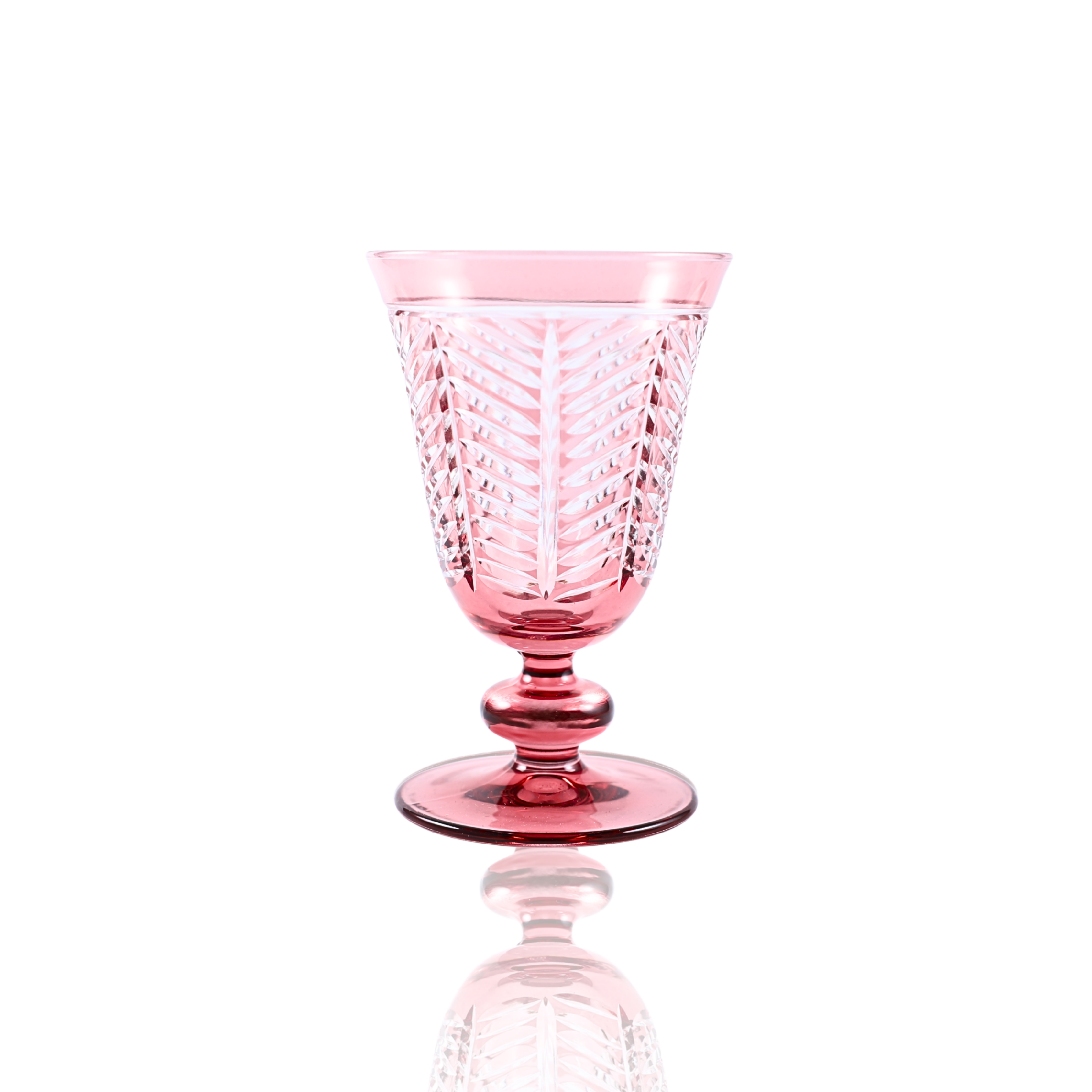 Lanza Cut Crystal Wine Goblet - Set Of 2 - Margerie Crystal USA