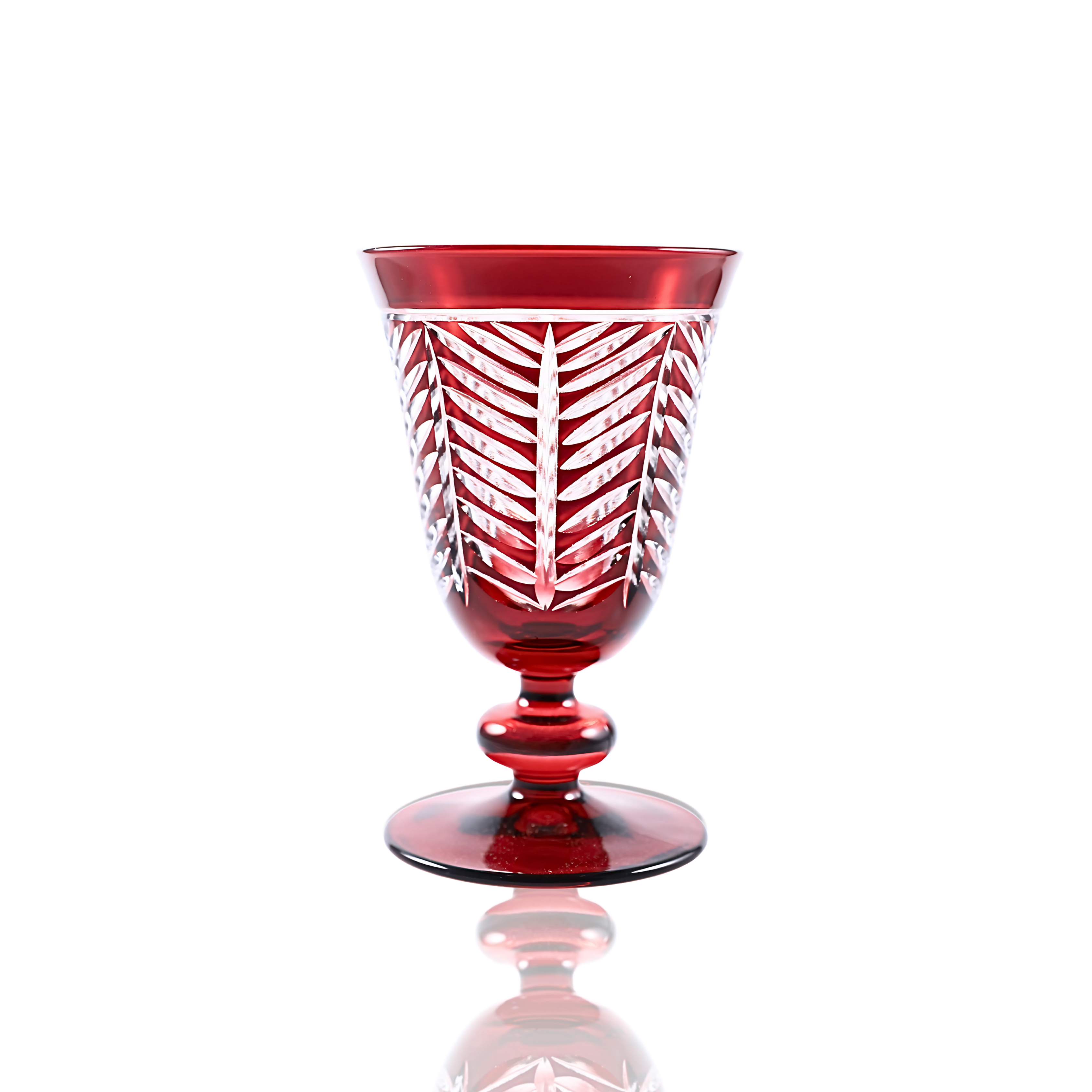 Lanza Cut Crystal Wine Goblet - Set Of 2 - Margerie Crystal USA