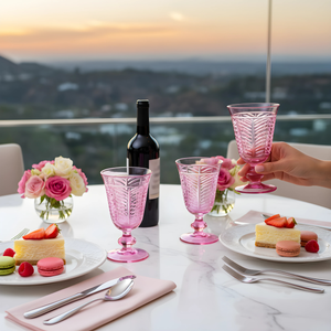 Lanza Cut Crystal Wine Goblet - Set Of 2