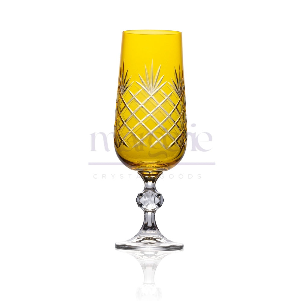 Ara Cut Crystal Champagne Flutes