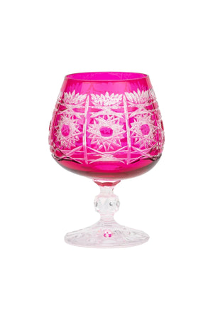 Pavo Cut Crystal Cognac Glasses