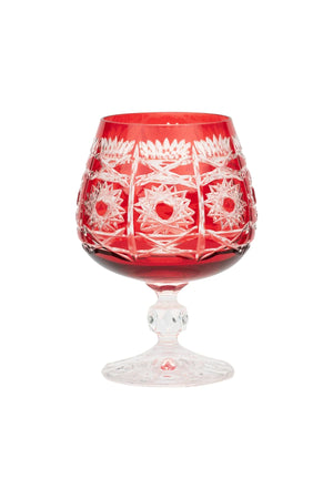 Pavo Cut Crystal Cognac Glasses