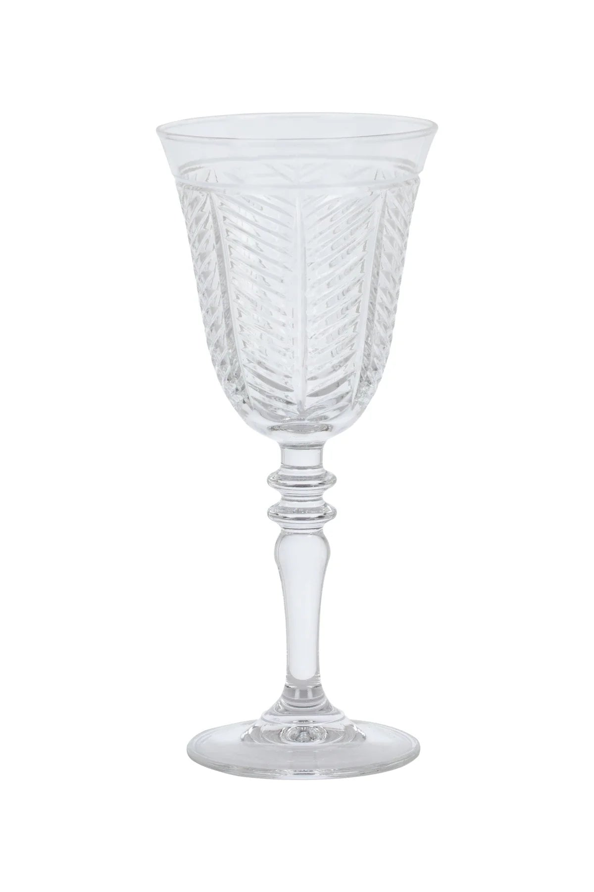 Lanza Cut Crystal Wine Glasses - Set Of 2 - Margerie Crystal USA