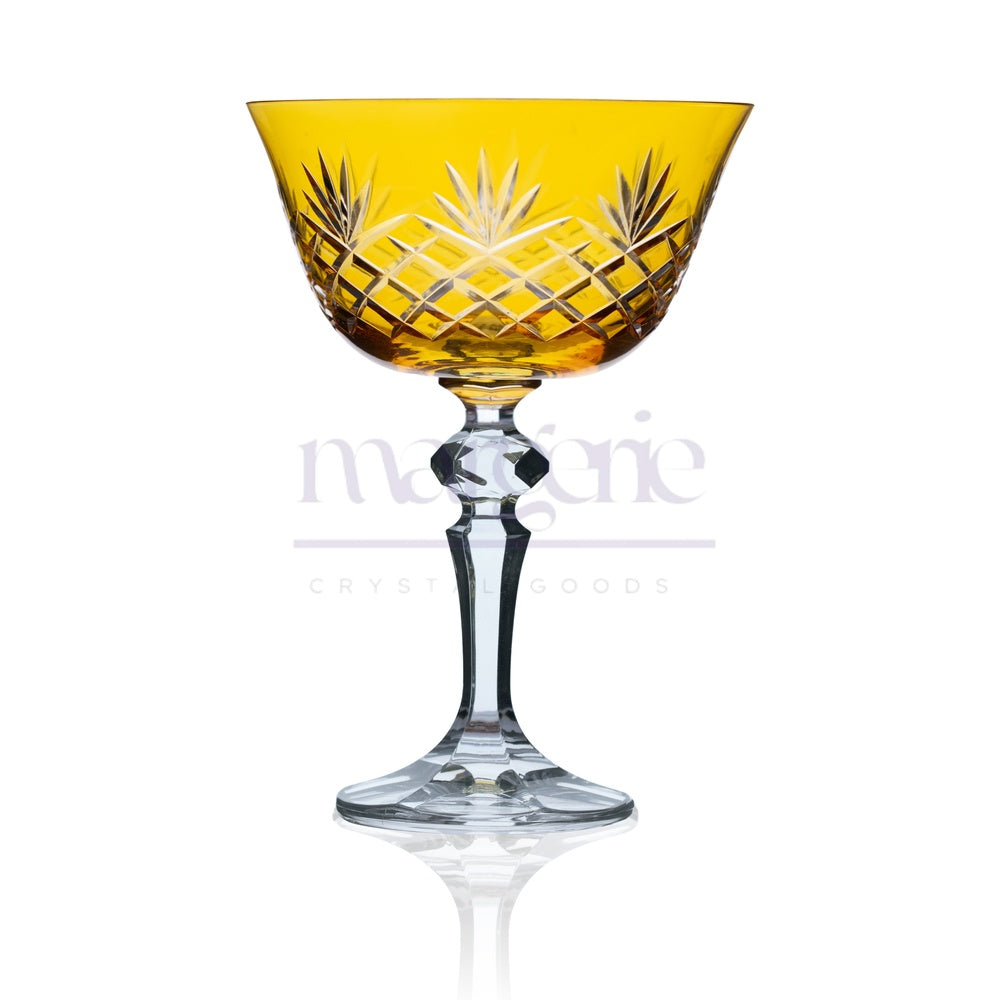 Ara Cut Crystal Champagne Coupe Glasses