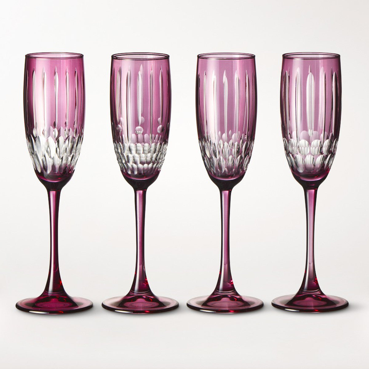 Wilshire Jewel Cut Champagne Flutes, Set Of 4
