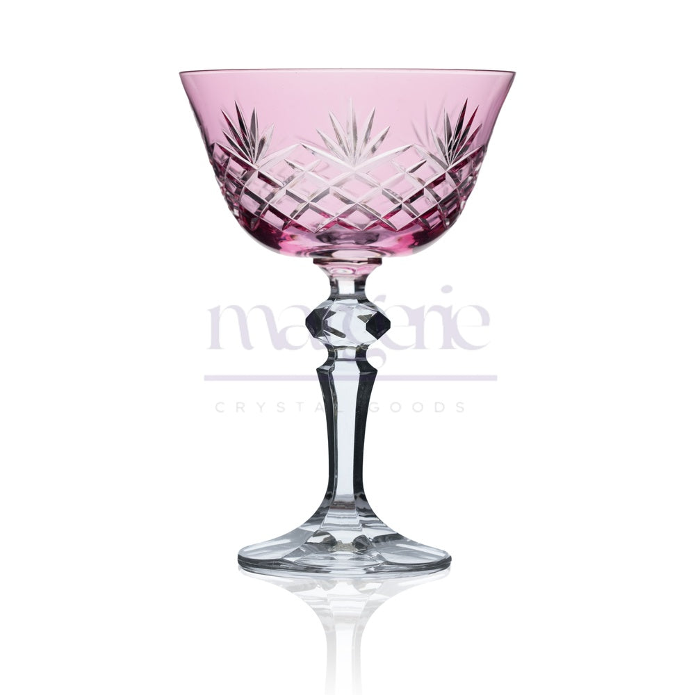 Ara Cut Crystal Champagne Coupe Glasses