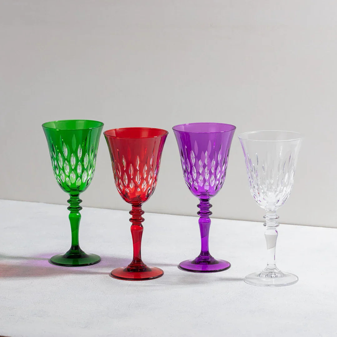 Royal Cut Crystal Wine Glasses - Set Of 2 - Margerie Crystal USA