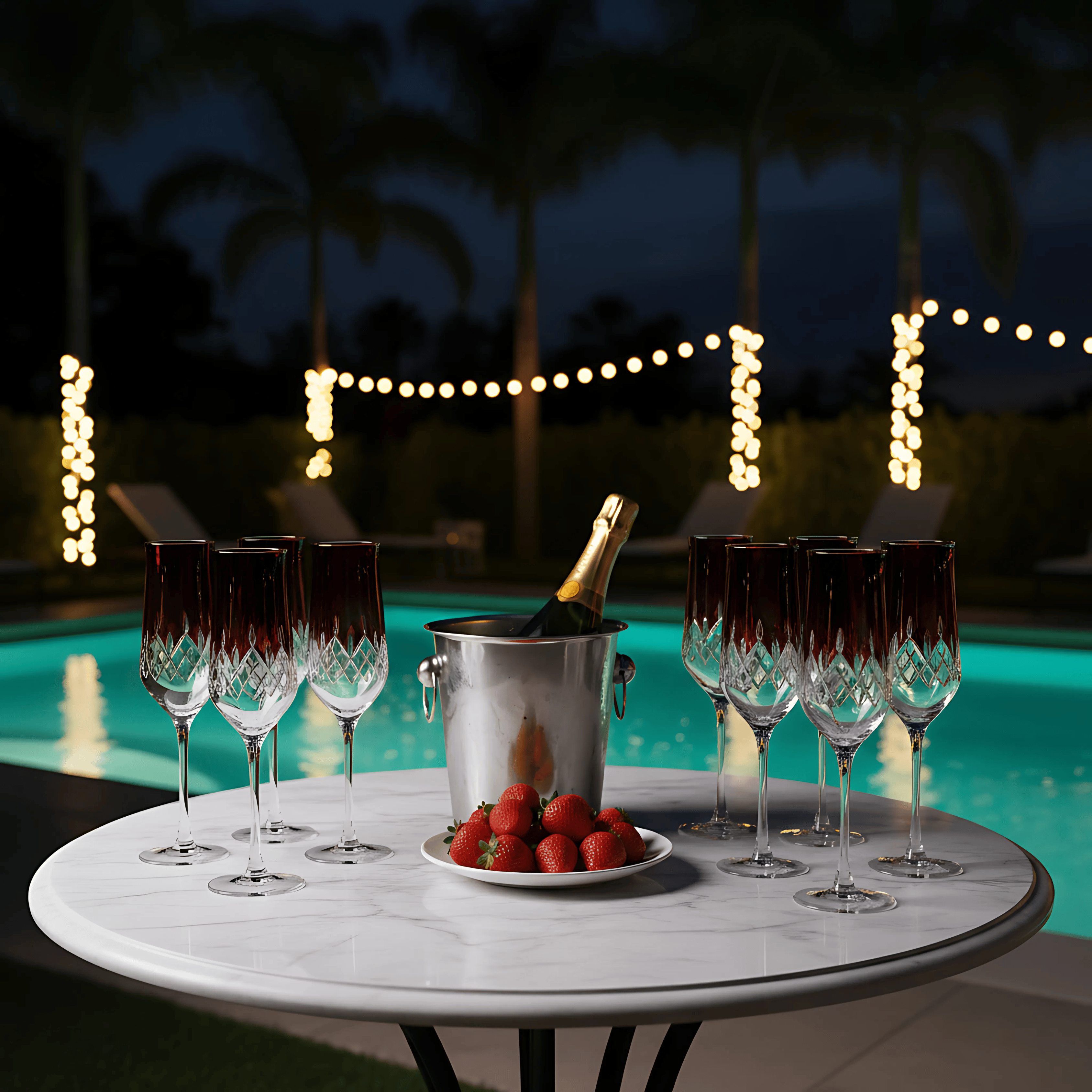 Aria Champagne Flute - Set Of 2 - Margerie Crystal USA