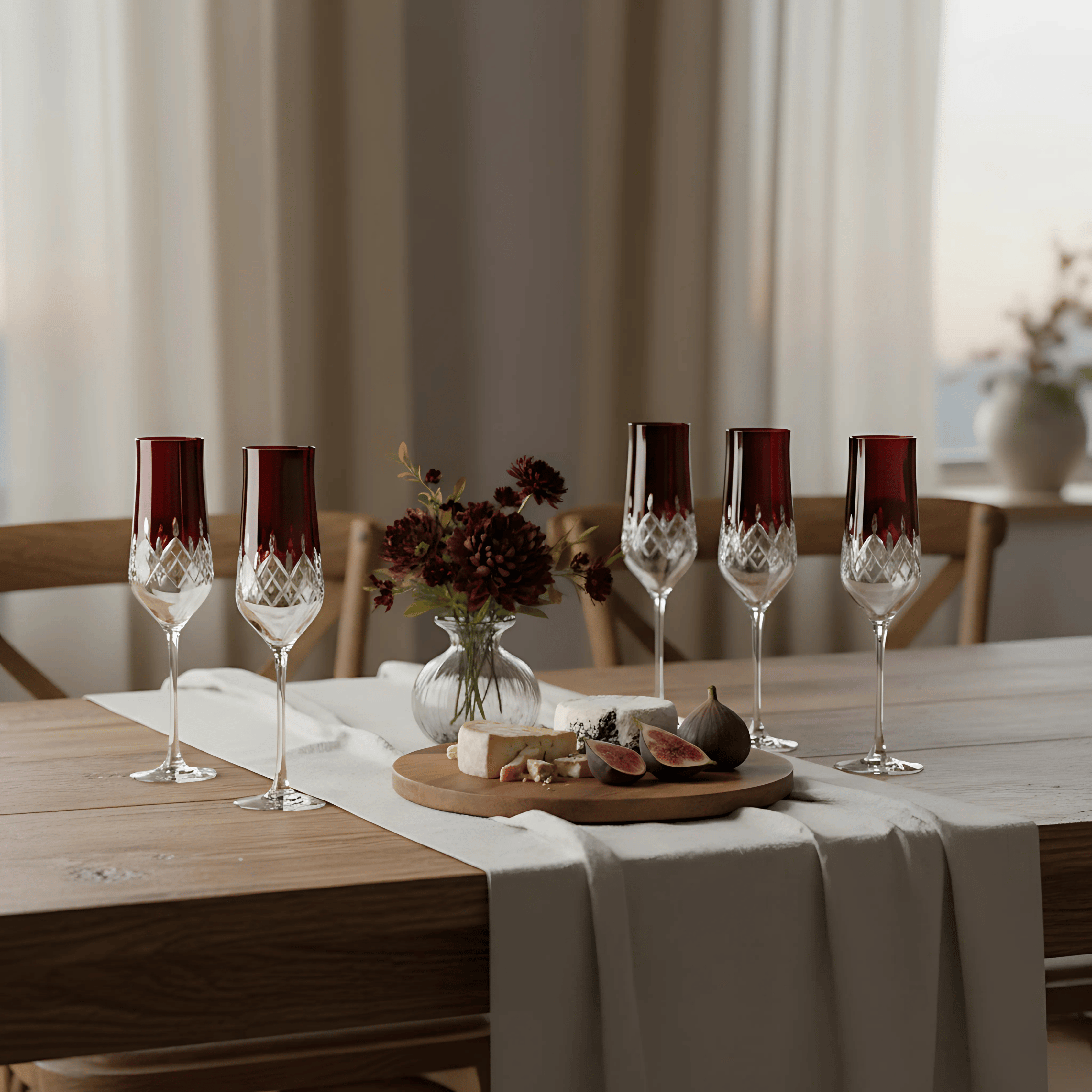 Aria Champagne Flute - Set Of 2 - Margerie Crystal USA