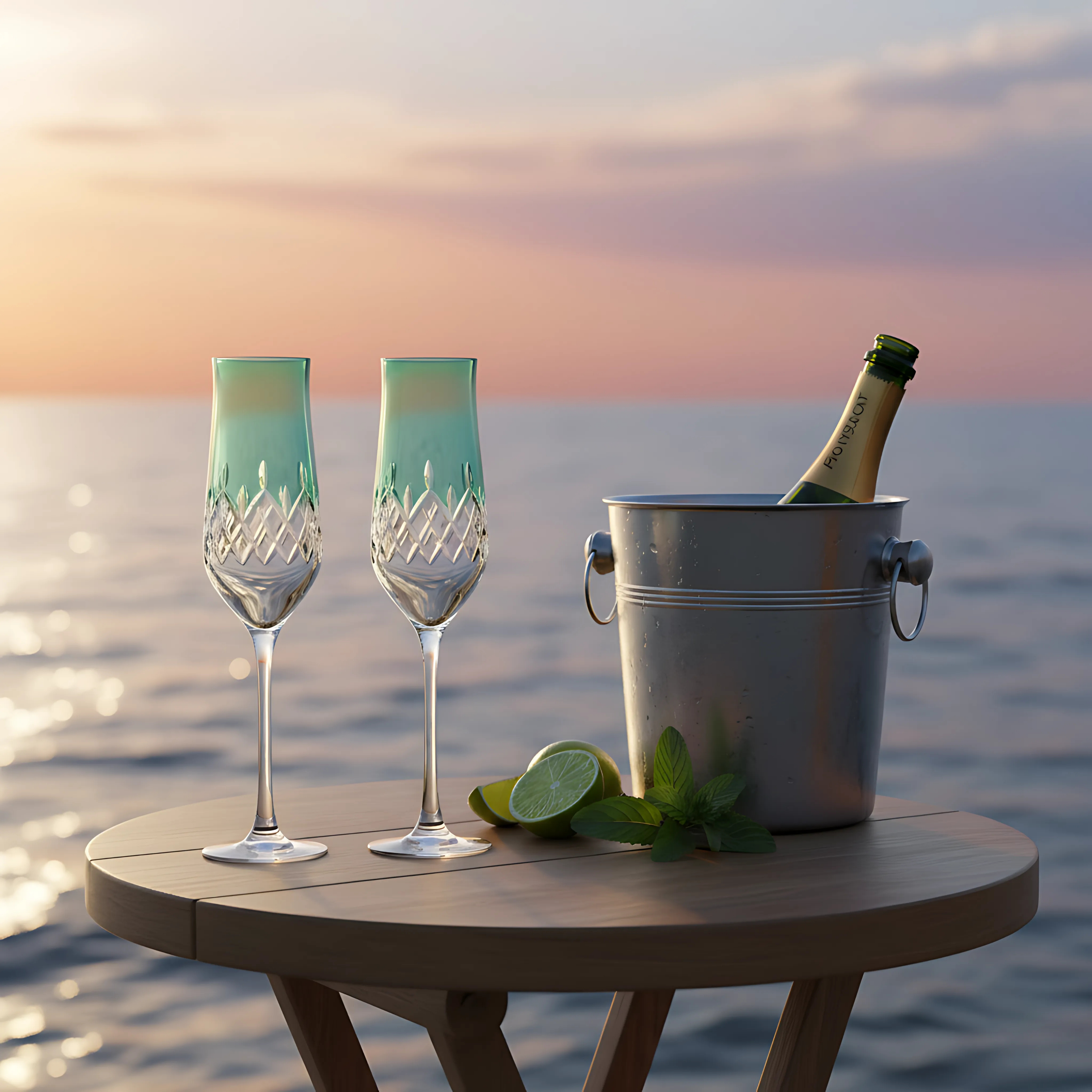 Aria Champagne Flute - Set Of 2 - Margerie Crystal USA