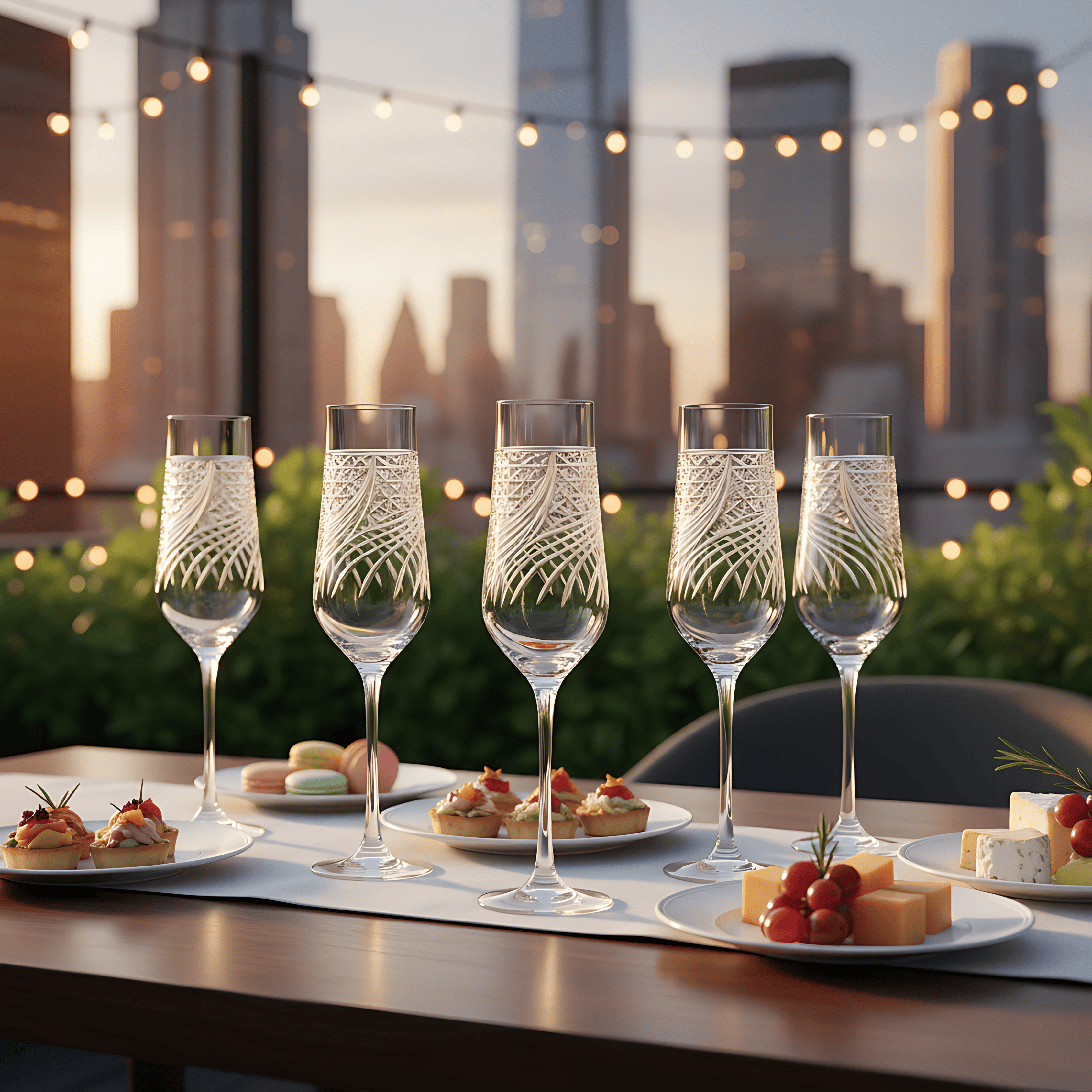 Aurora Champagne Flute - Set Of 2 - Margerie Crystal USA