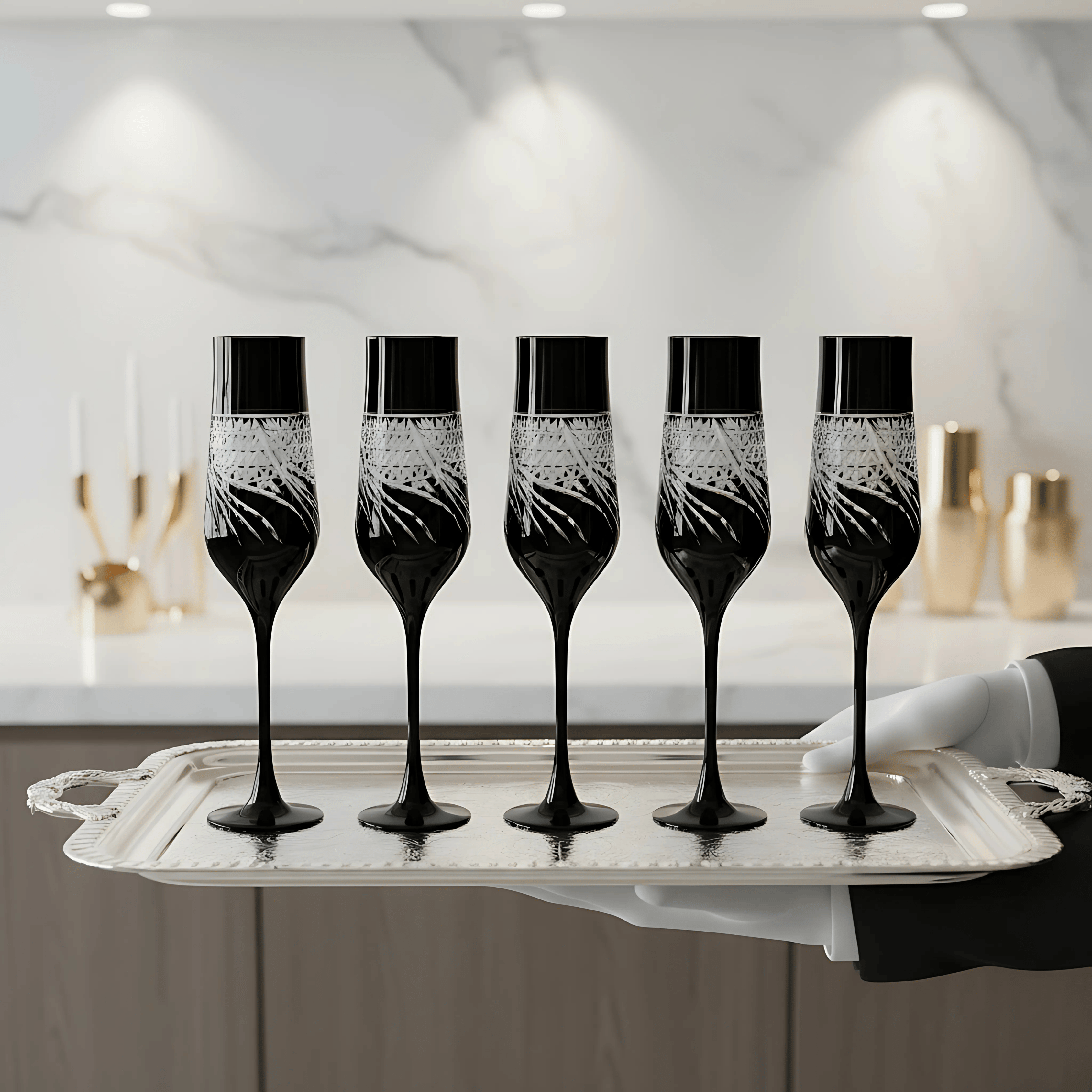 Aurora Champagne Flute - Set Of 2 - Margerie Crystal USA