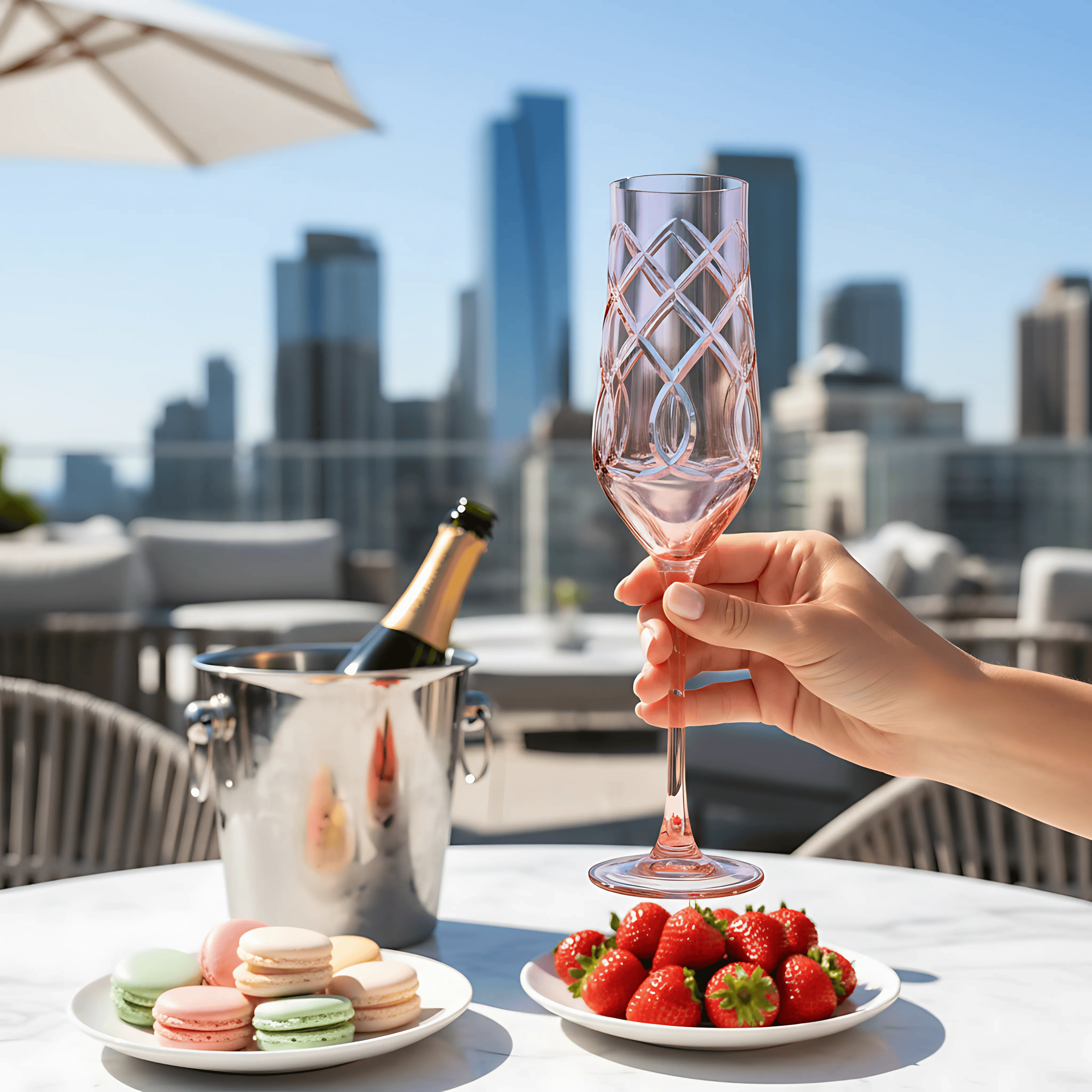 Heritage Champagne Flute - Set Of 2 - Margerie Crystal USA