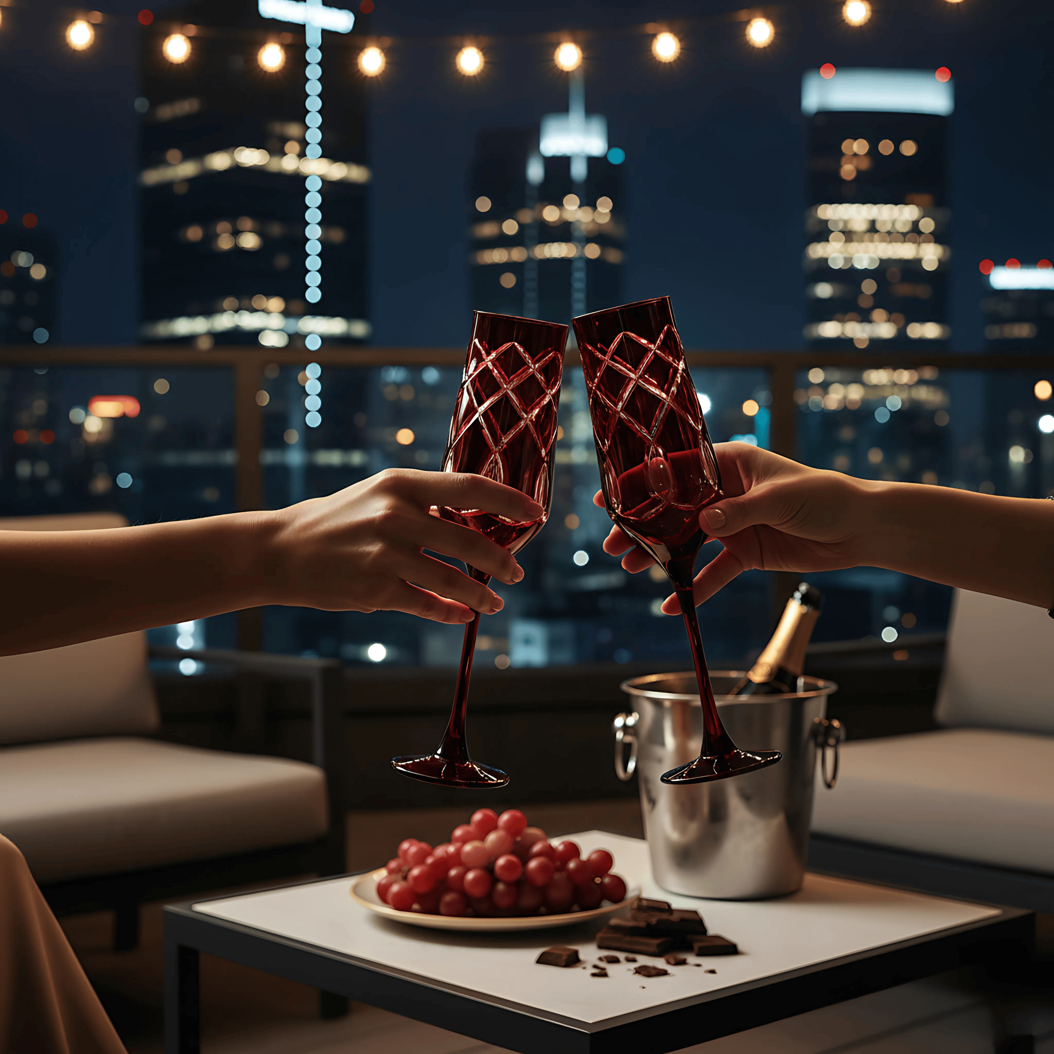 Heritage Champagne Flute - Set Of 2 - Margerie Crystal USA