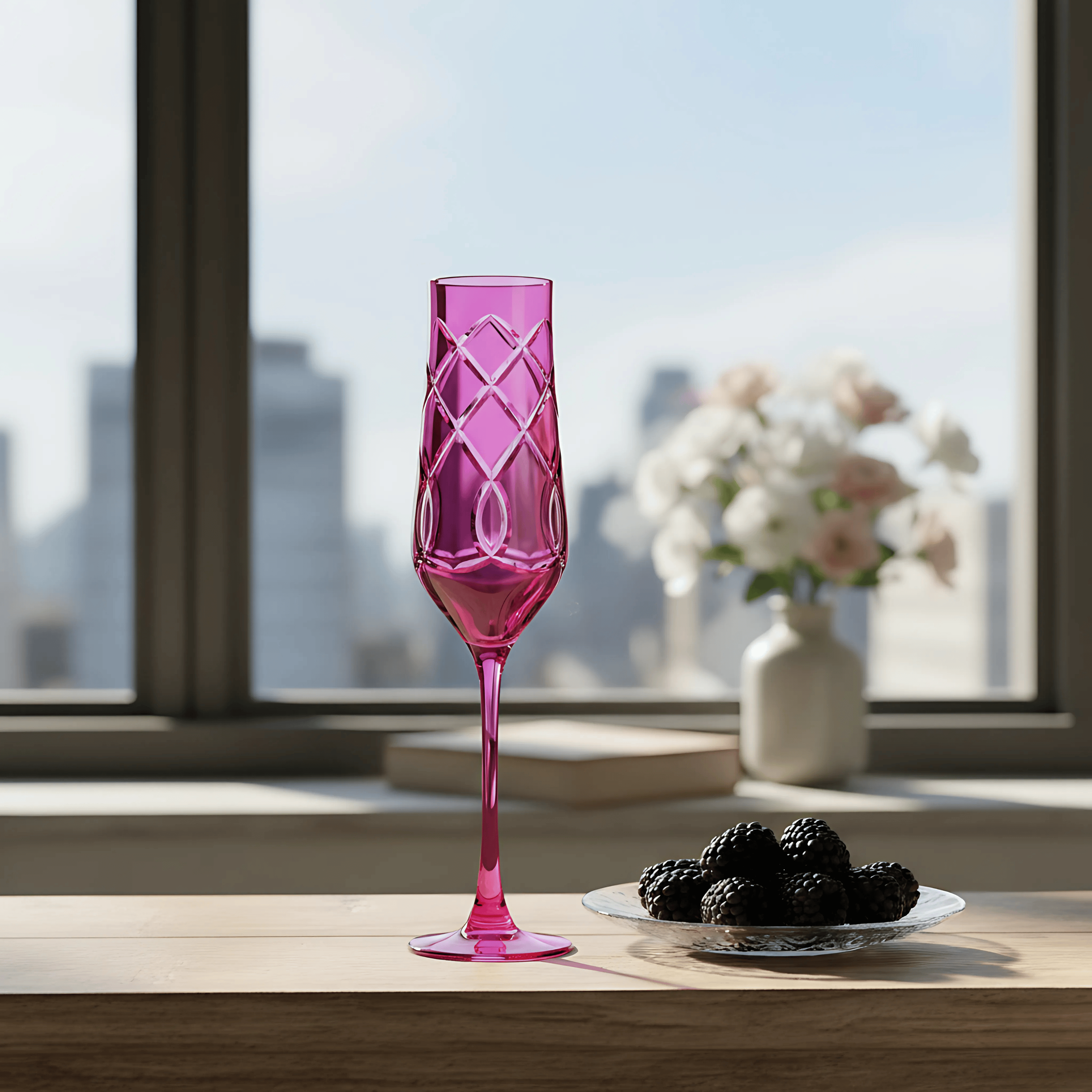 Heritage Champagne Flute - Set Of 2 - Margerie Crystal USA