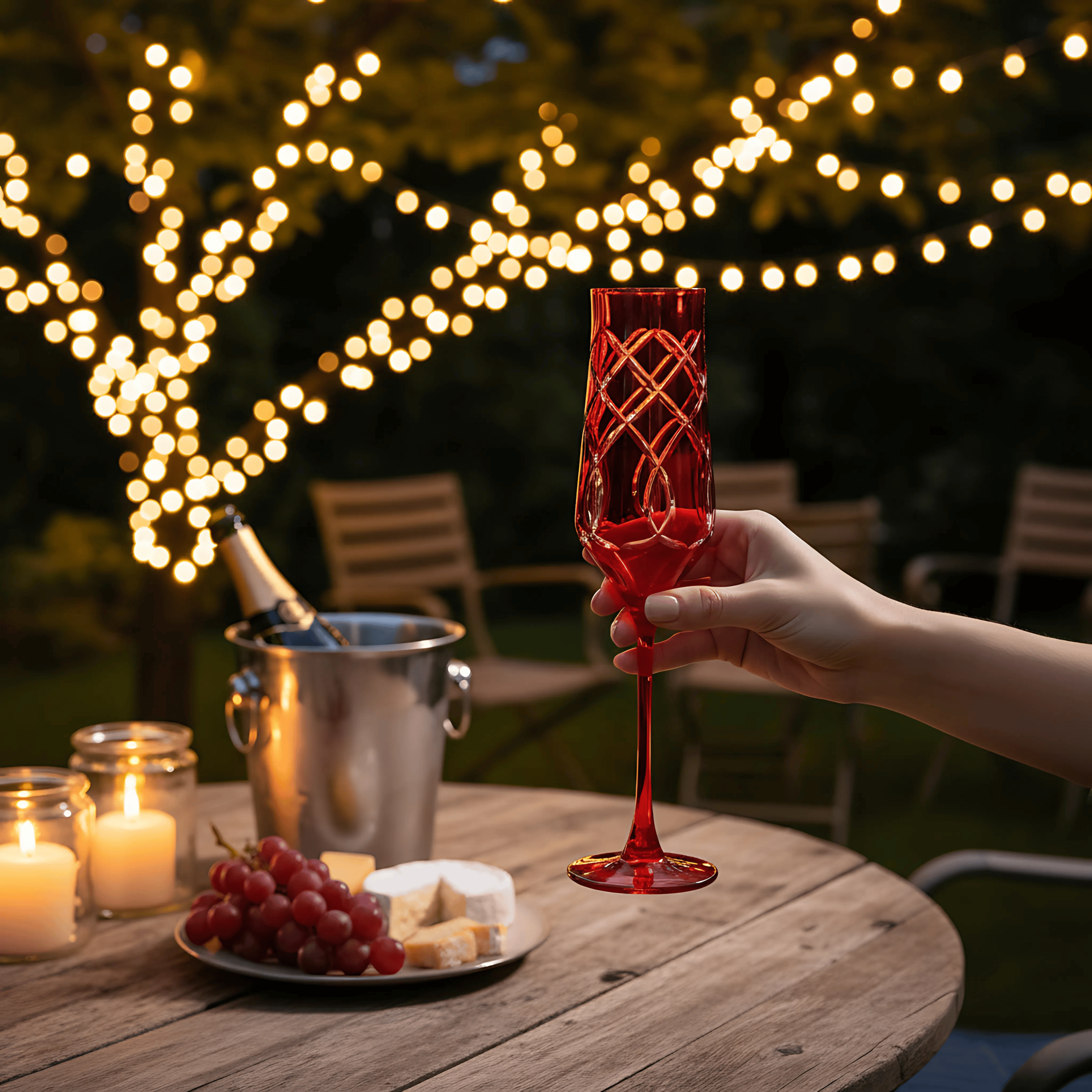 Heritage Champagne Flute - Set Of 2 - Margerie Crystal USA