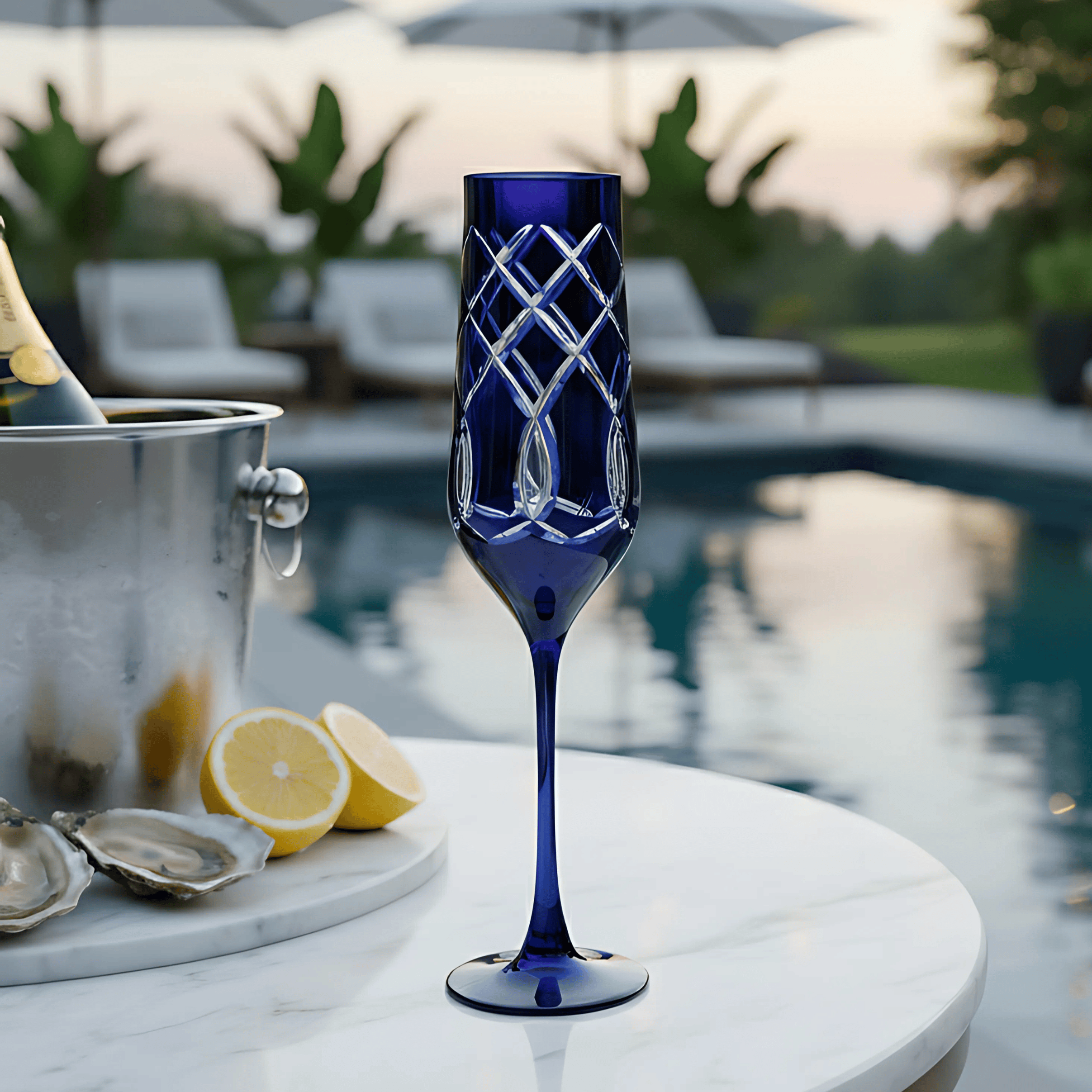 Heritage Champagne Flute - Set Of 2 - Margerie Crystal USA