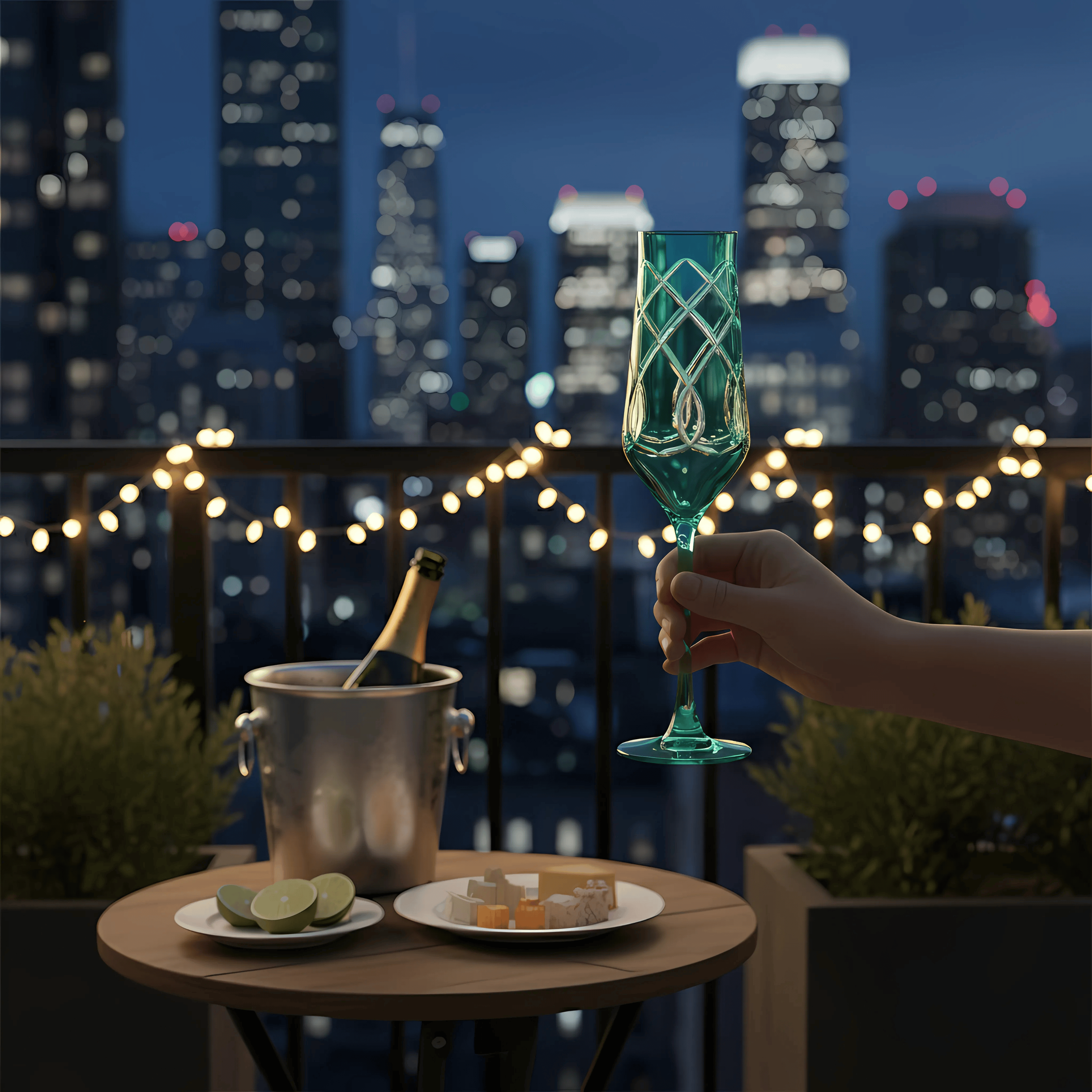 Heritage Champagne Flute - Set Of 2 - Margerie Crystal USA