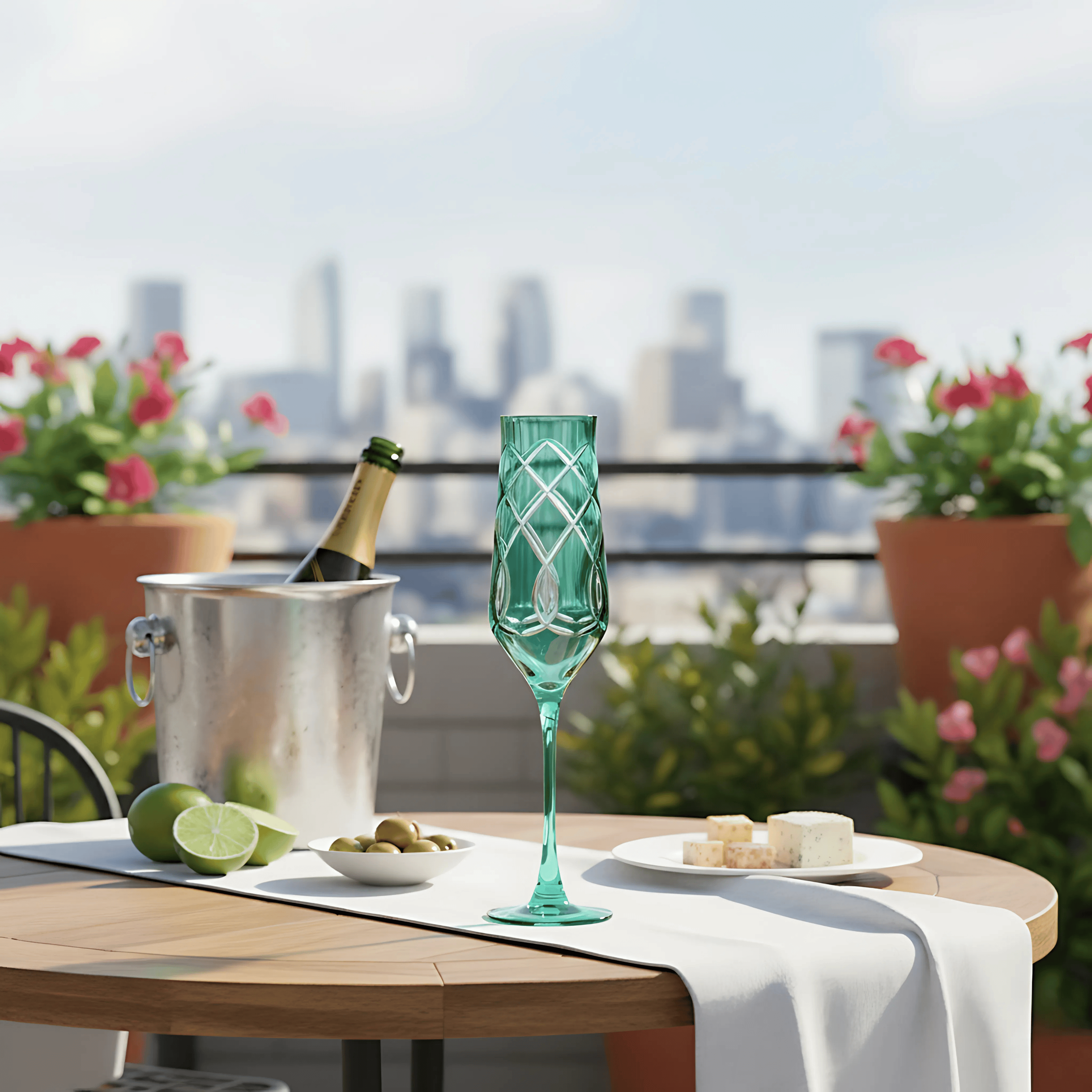 Heritage Champagne Flute - Set Of 2 - Margerie Crystal USA