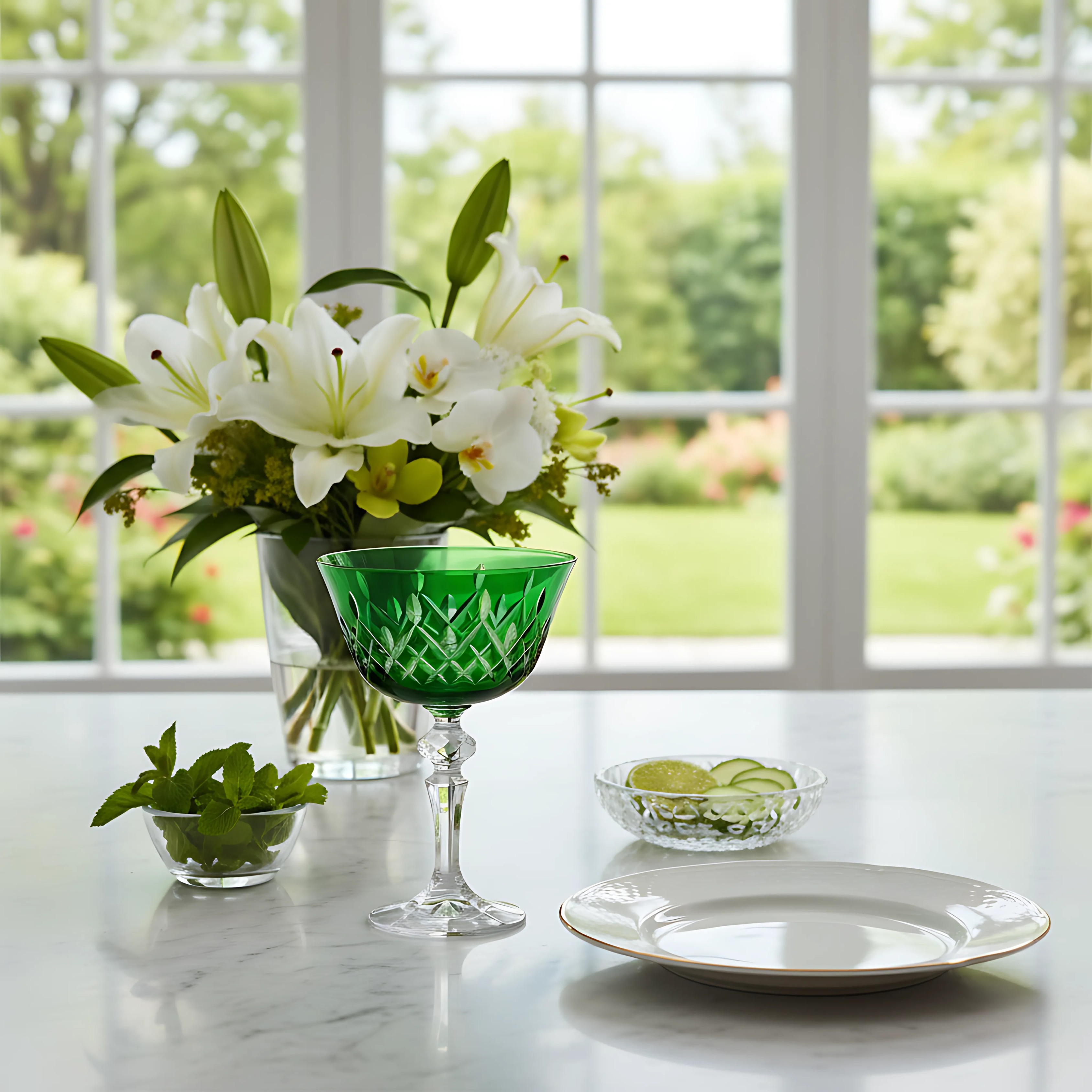 Aria Cut Crystal Champagne Coupe Glasses - Set Of 2 - Margerie Crystal USA