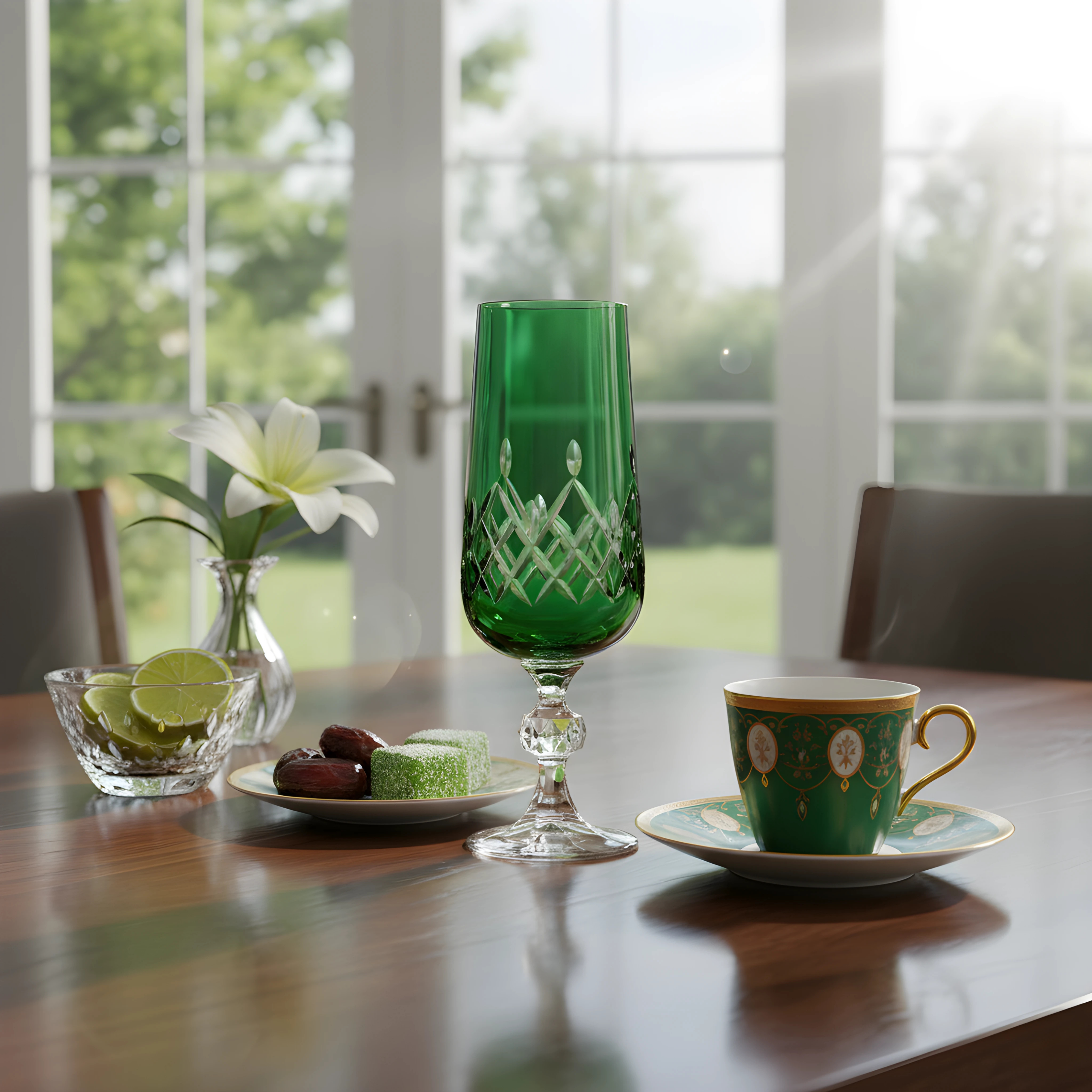 Aria Cut Crystal Champagne Flutes - Set Of 2 - Margerie Crystal USA