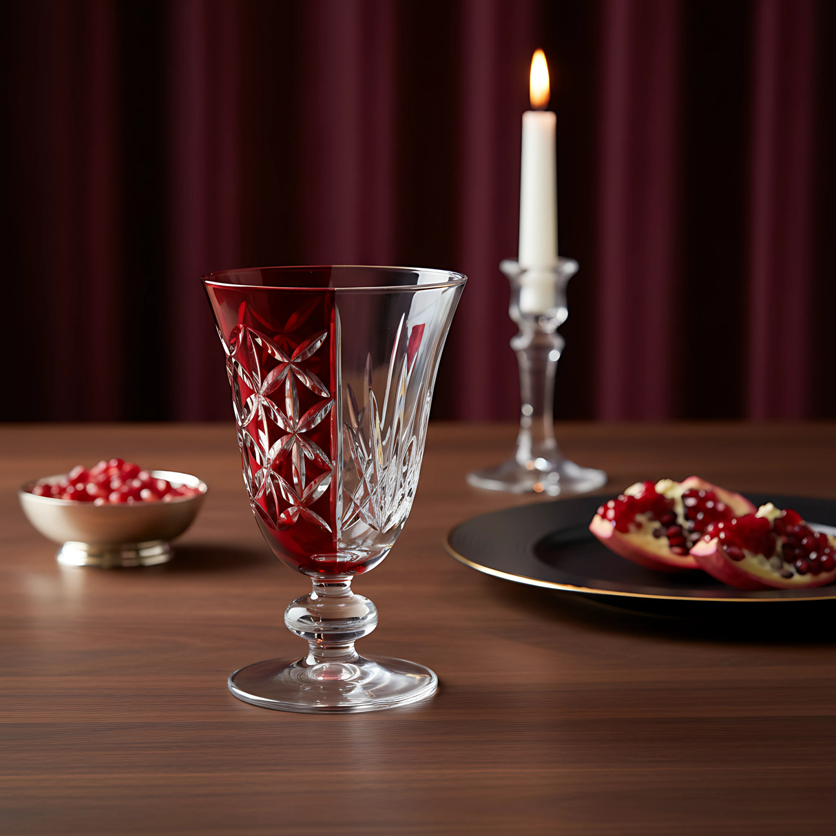 Elia Hybrid Cut Crystal Wine Goblet - Set Of 2