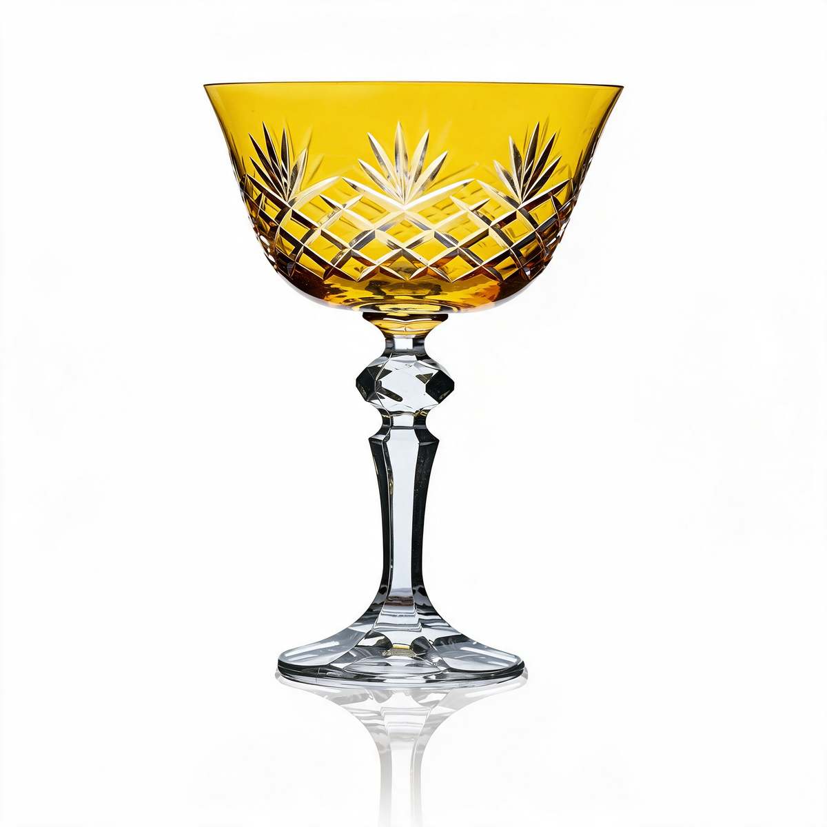 Coupe à champagne en cristallin taillé Ara