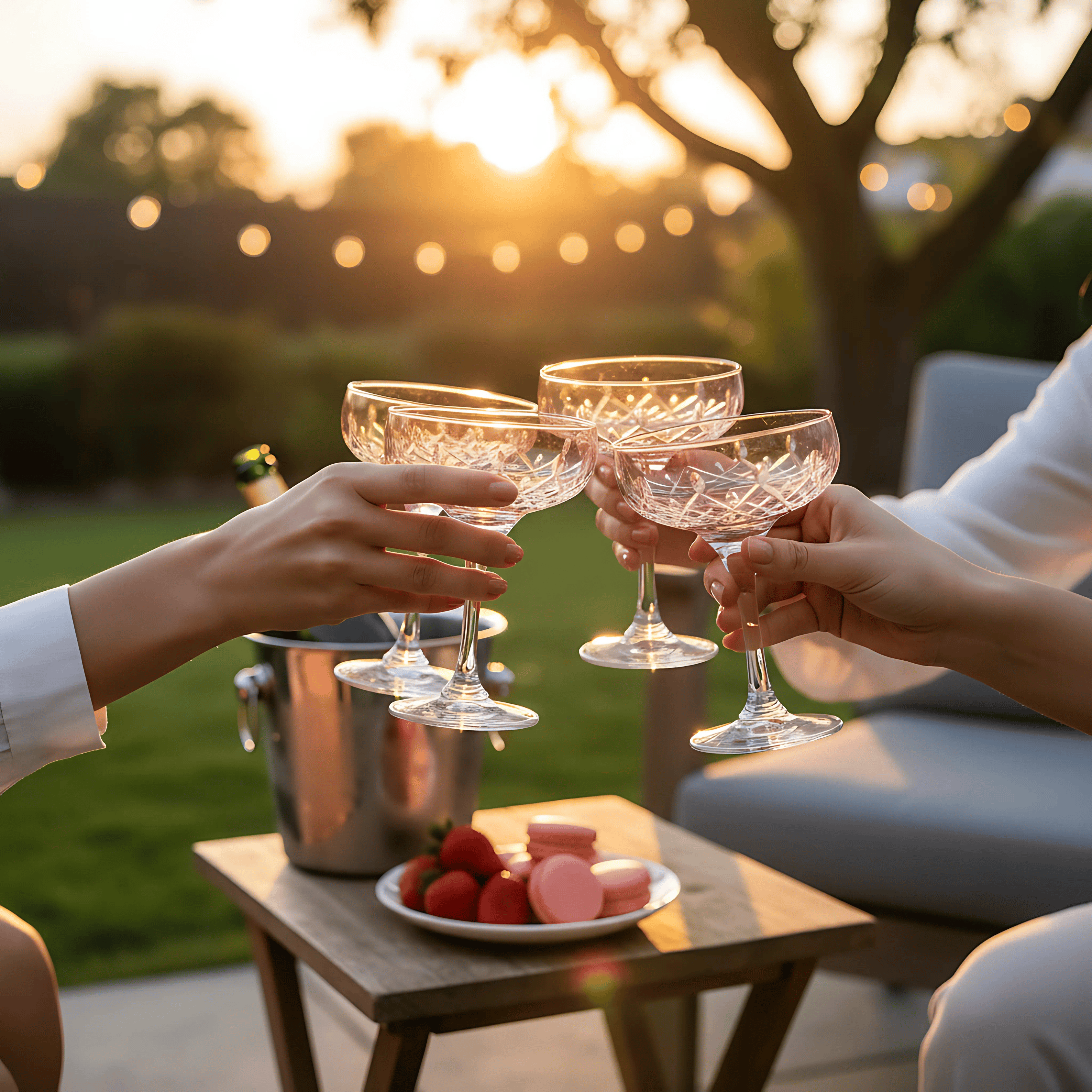 Aria Champagne Coupe - Set Of 2 - Margerie Crystal USA