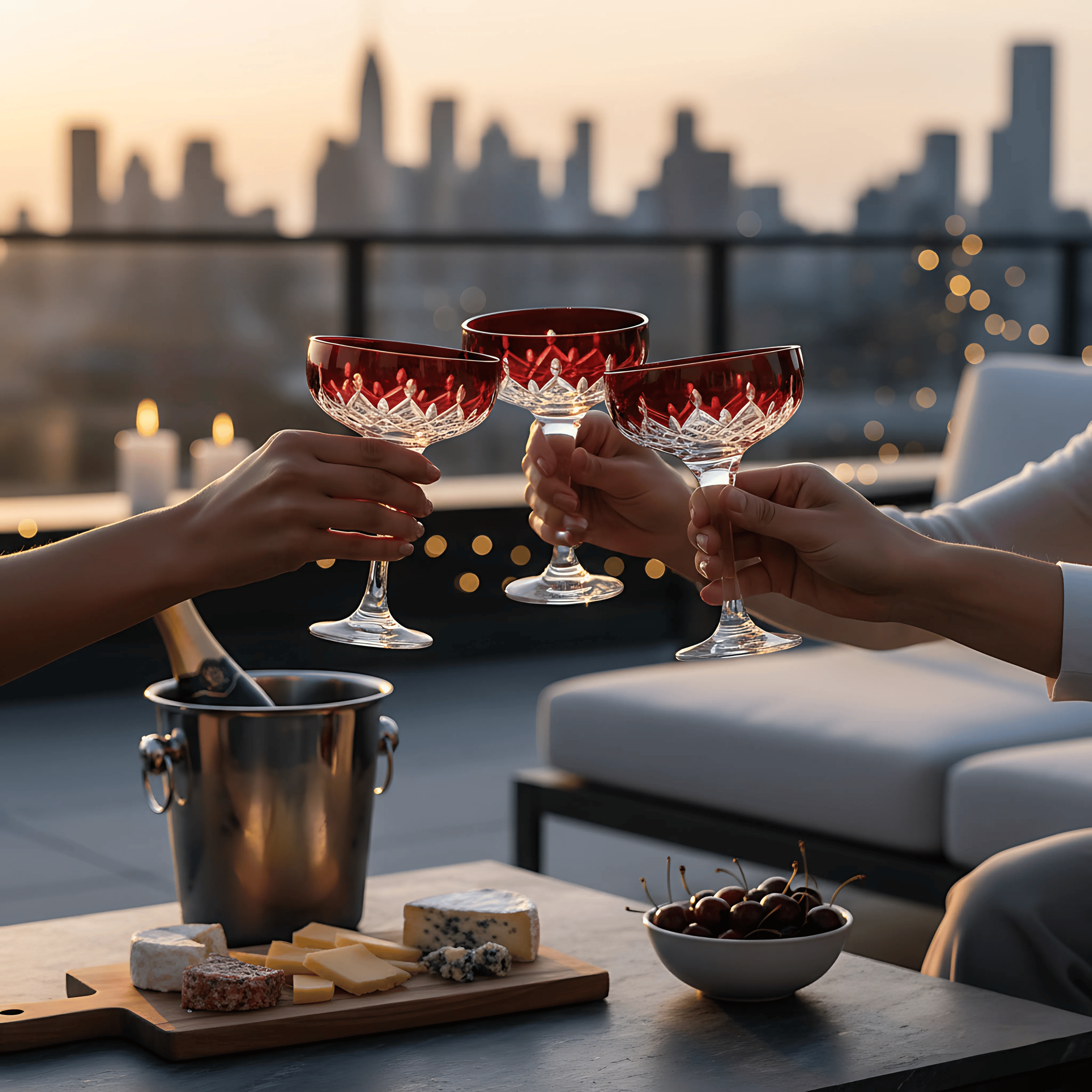 Aria Champagne Coupe - Set Of 2 - Margerie Crystal USA