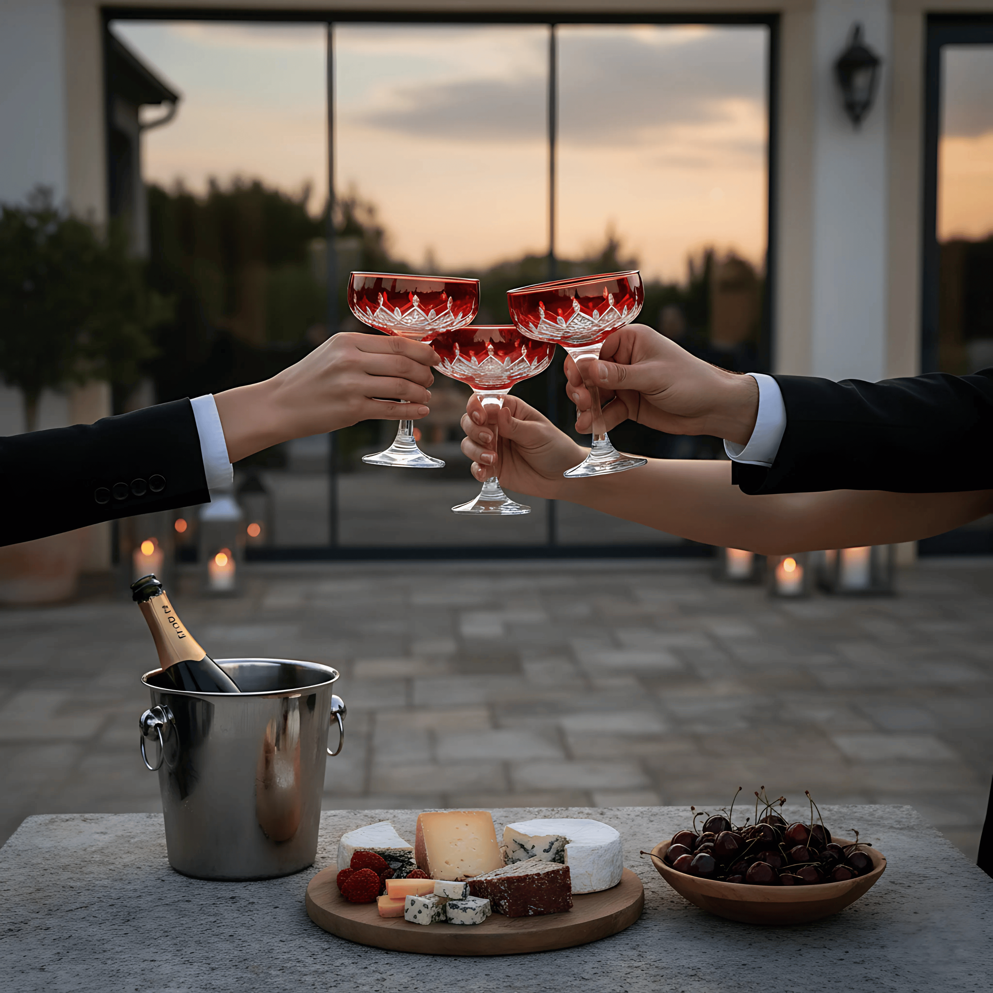 Aria Champagne Coupe - Set Of 2 - Margerie Crystal USA