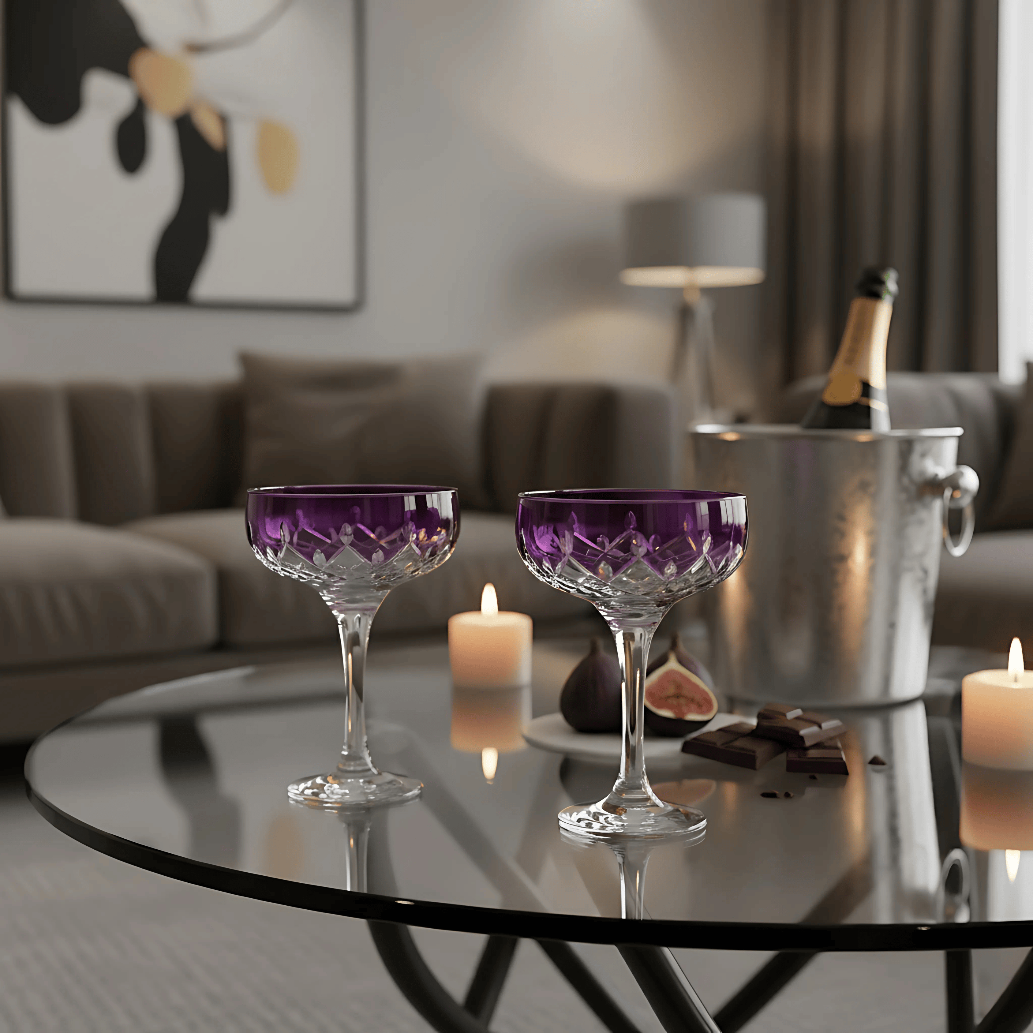 Aria Champagne Coupe - Set Of 2 - Margerie Crystal USA