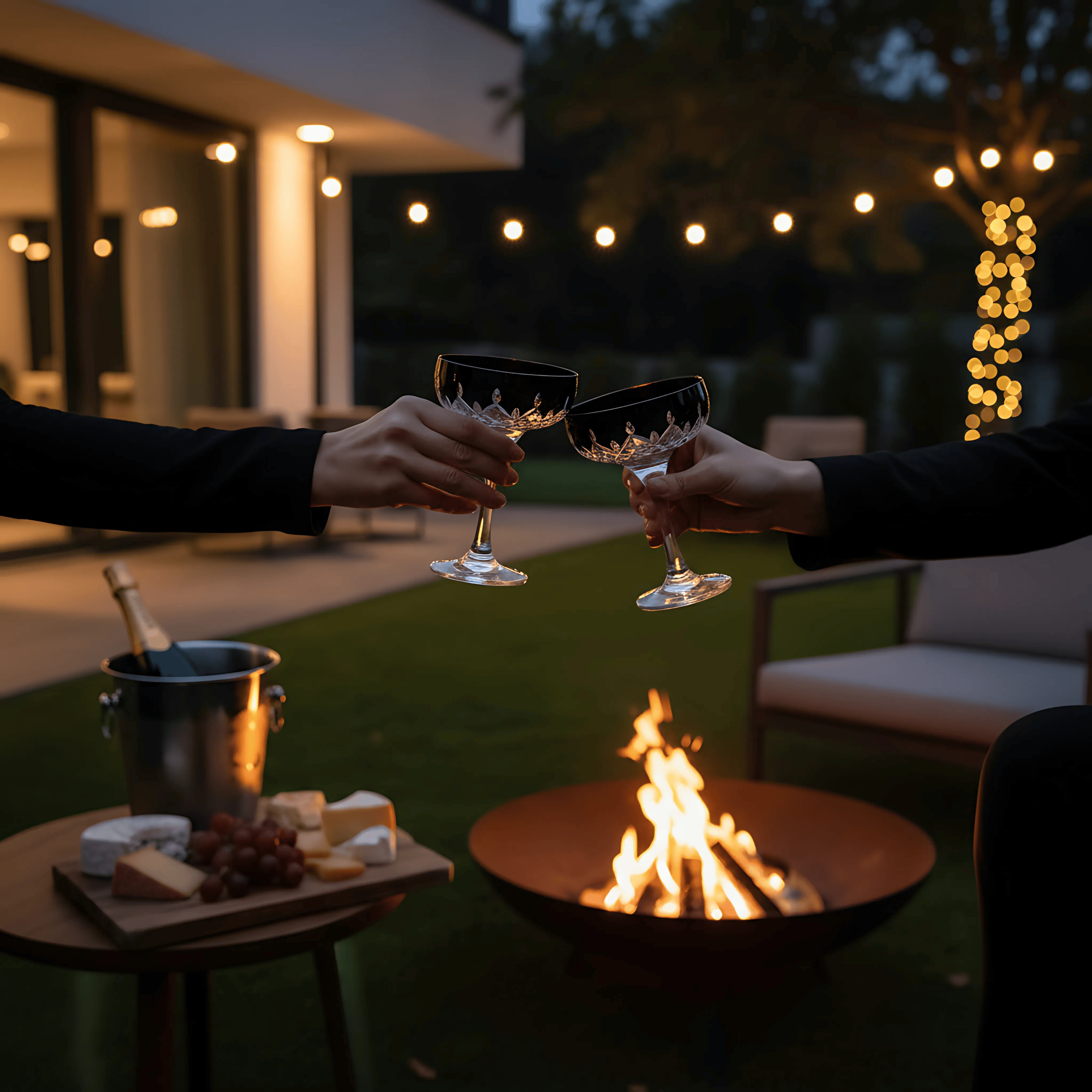 Aria Champagne Coupe - Set Of 2 - Margerie Crystal USA