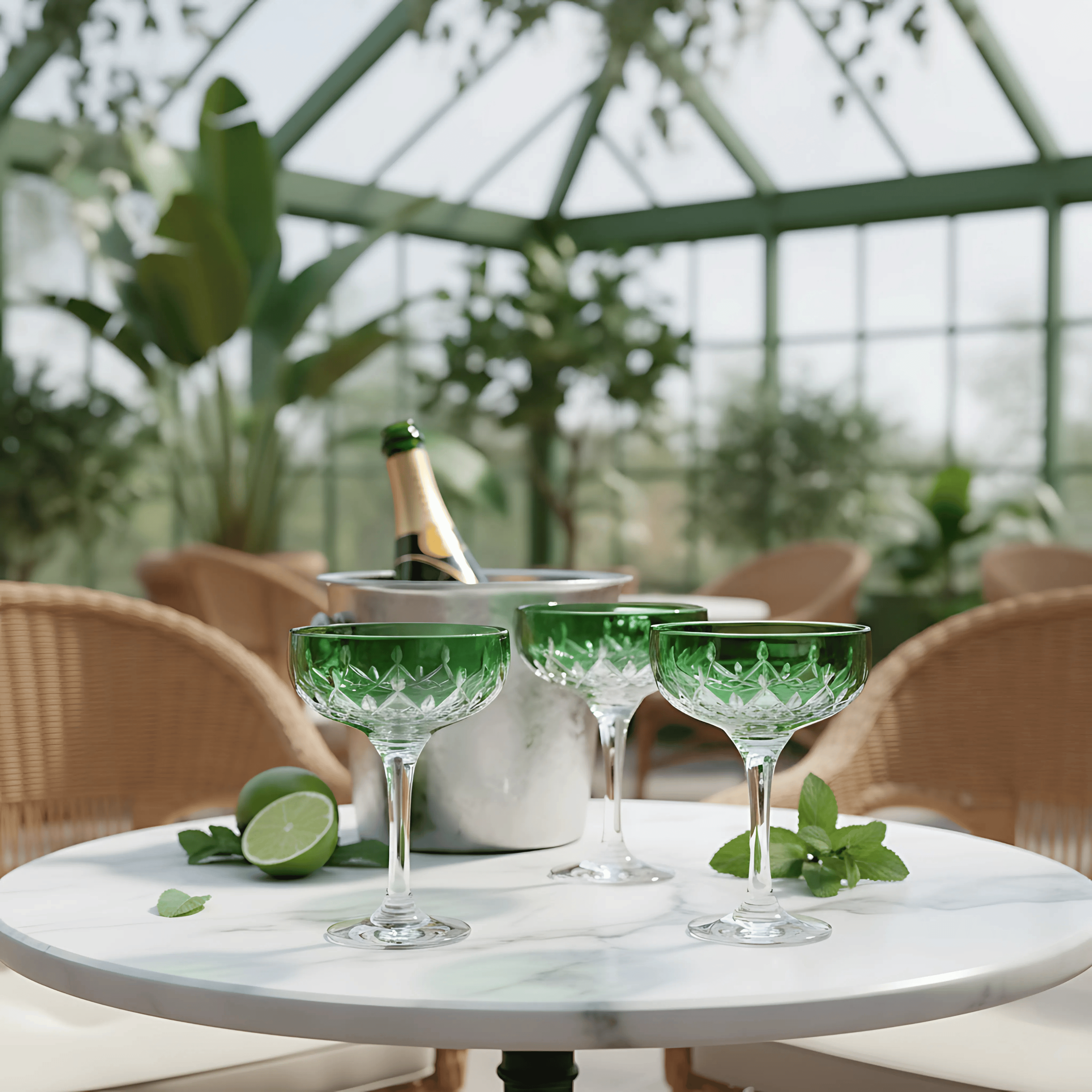 Aria Champagne Coupe - Set Of 2 - Margerie Crystal USA