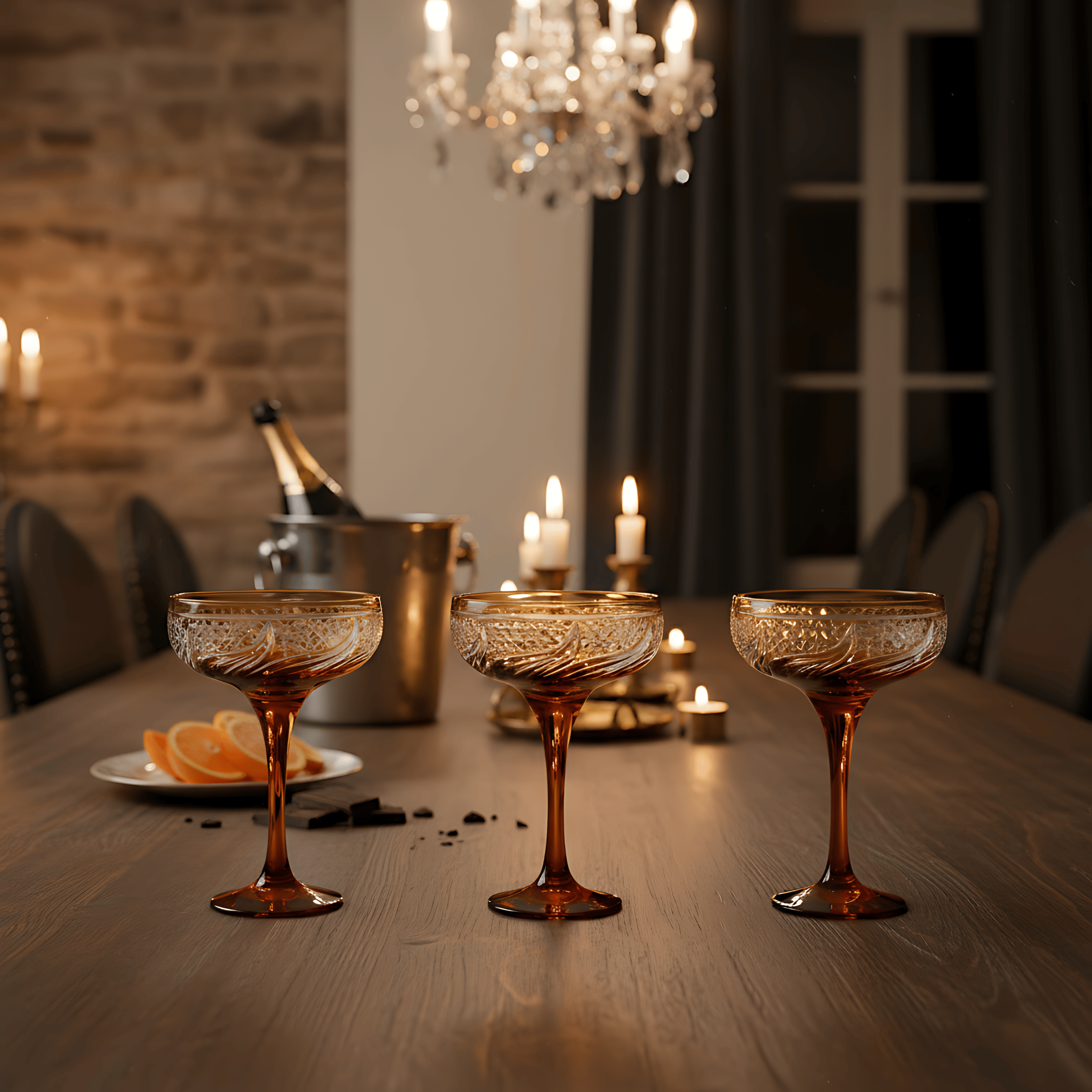 Aurora Champagne Coupe - Set Of 2 - Margerie Crystal USA