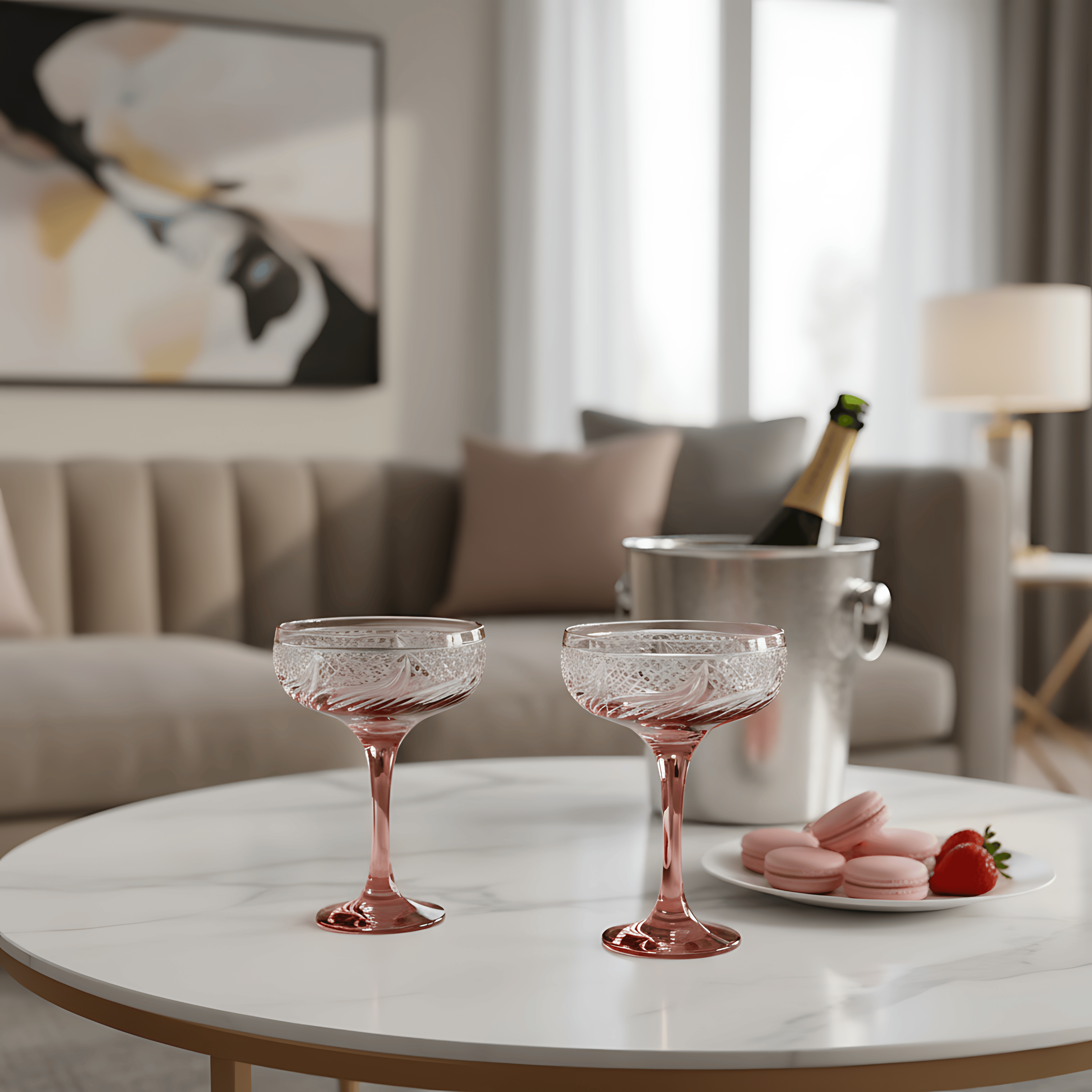 Aurora Champagne Coupe - Set Of 2 - Margerie Crystal USA