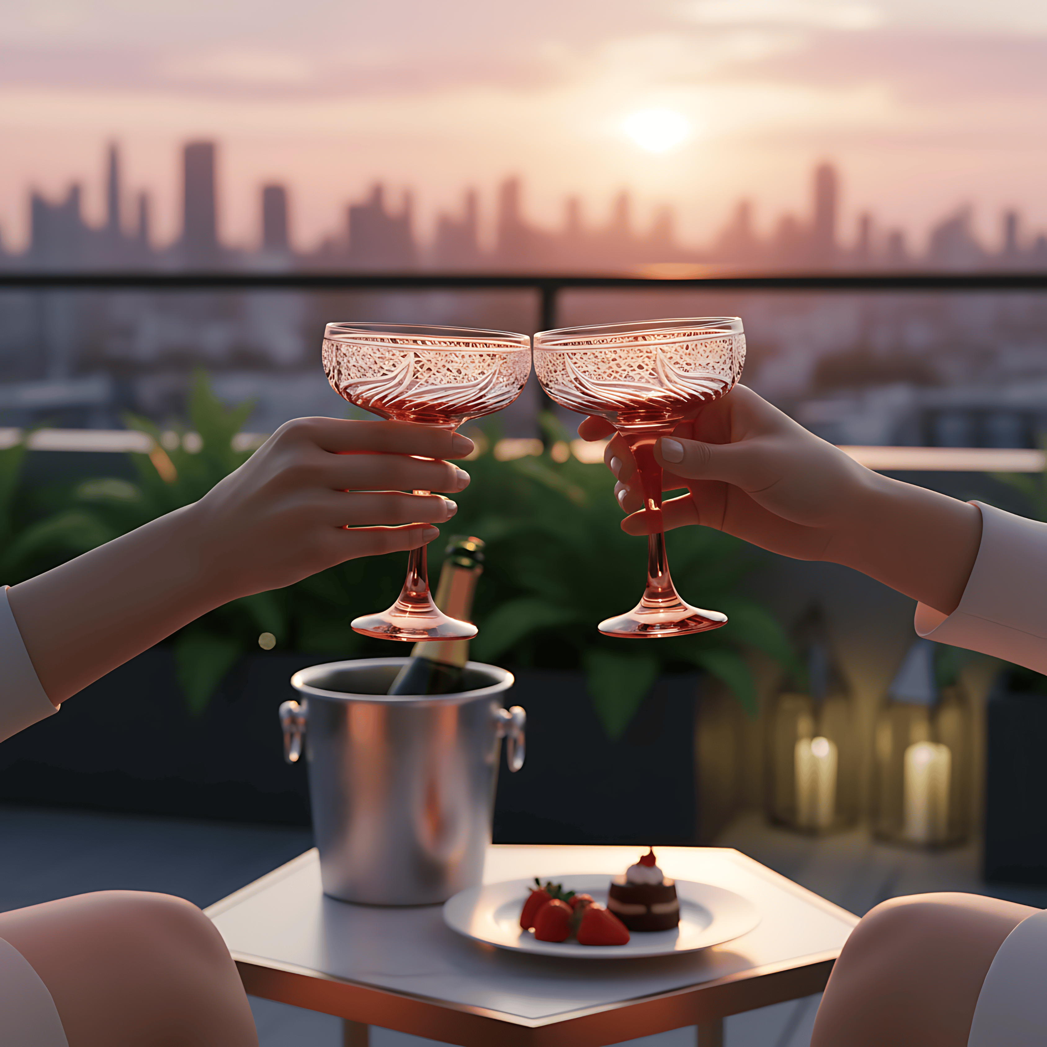 Aurora Champagne Coupe - Set Of 2 - Margerie Crystal USA