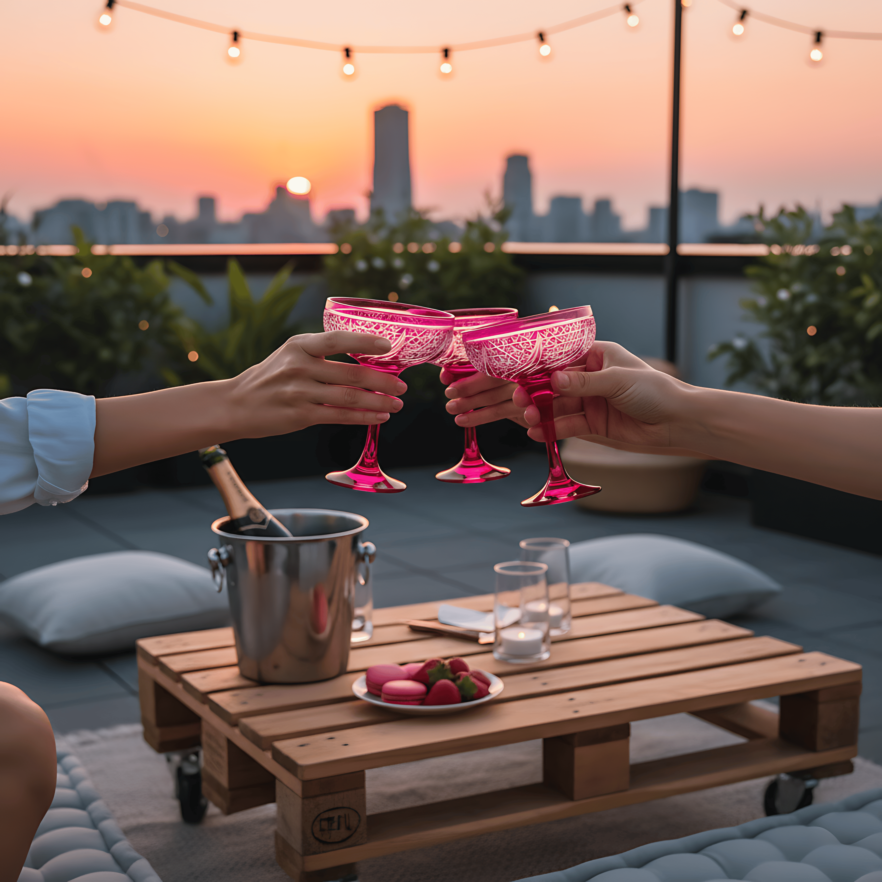 Aurora Champagne Coupe - Set Of 2 - Margerie Crystal USA