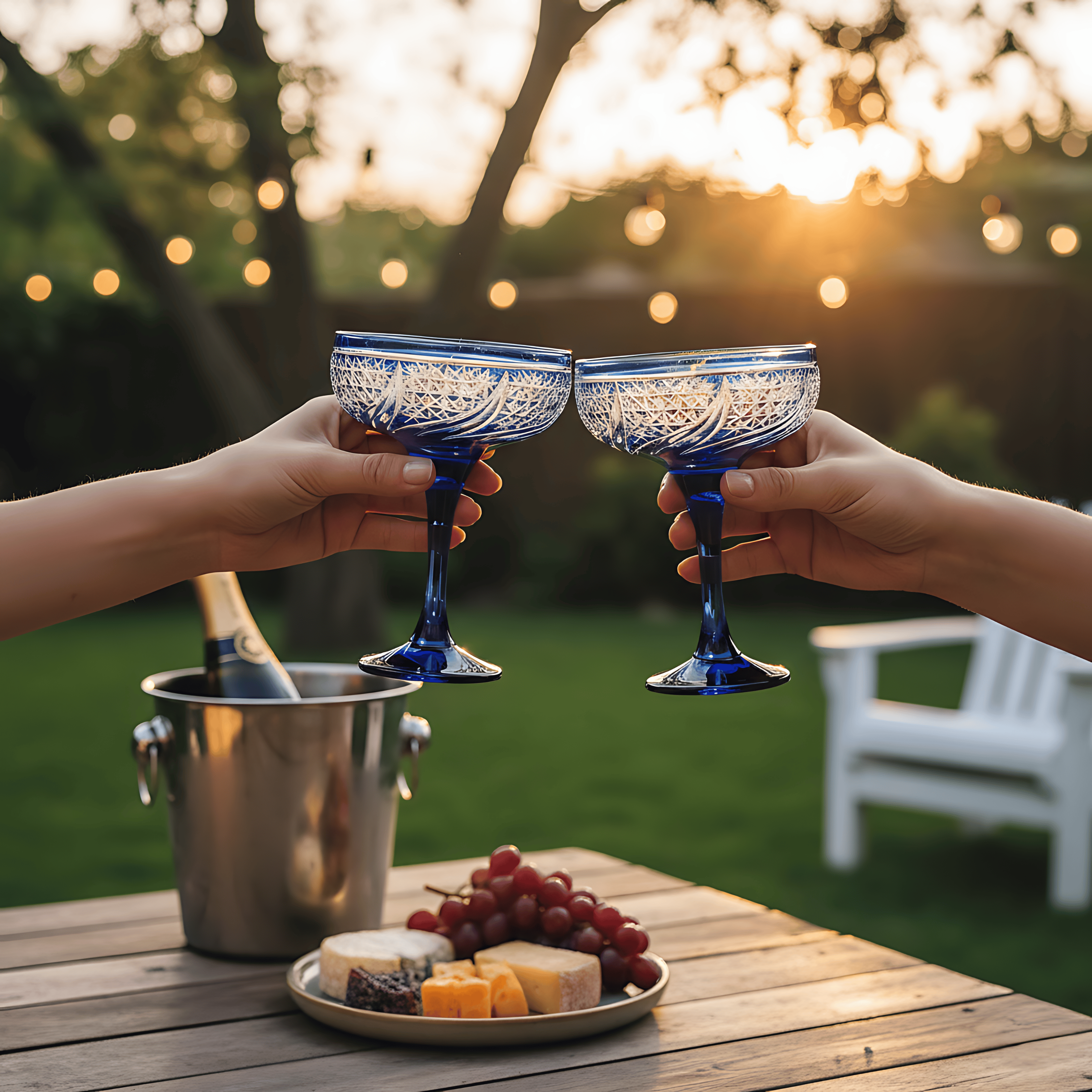 Aurora Champagne Coupe - Set Of 2 - Margerie Crystal USA