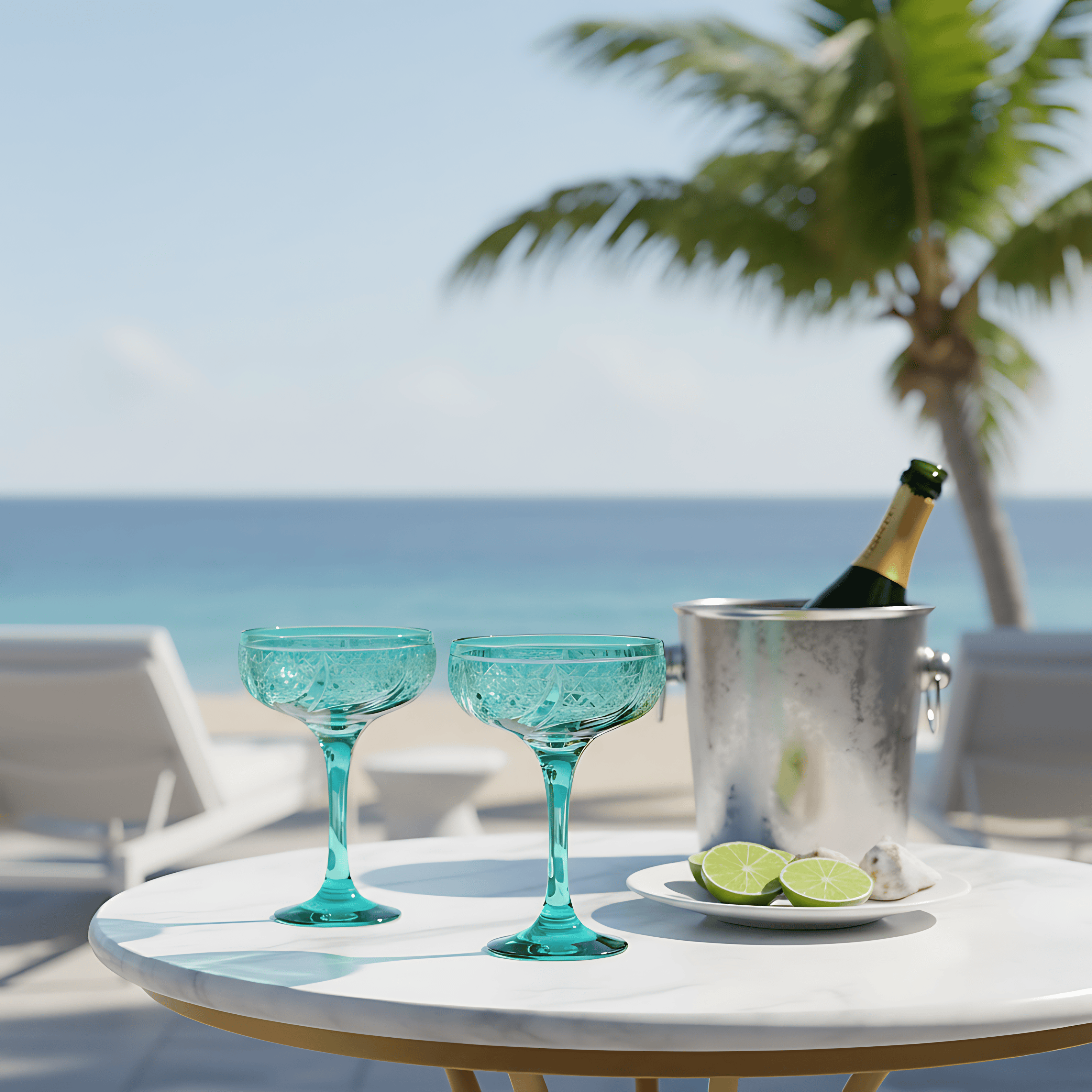 Aurora Champagne Coupe - Set Of 2 - Margerie Crystal USA